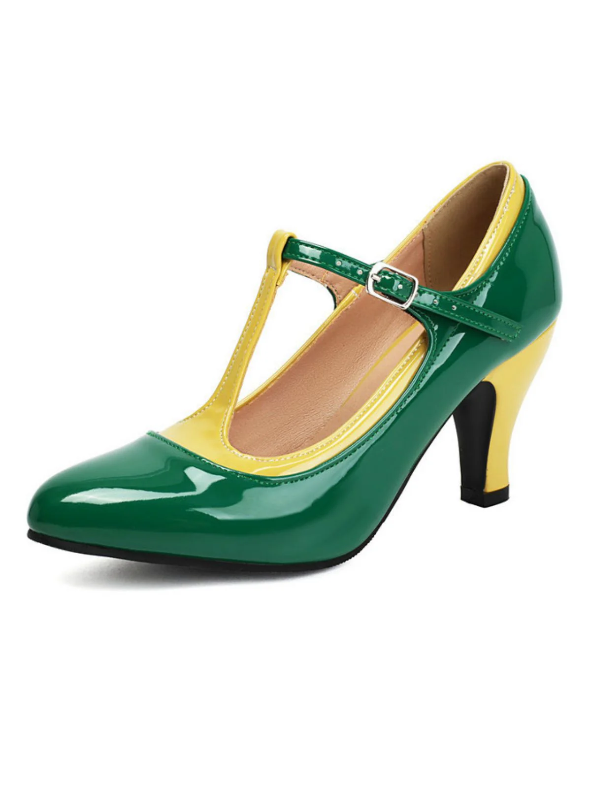 Vintage Patent Leather Pointed-Toe High Heels - Image 11