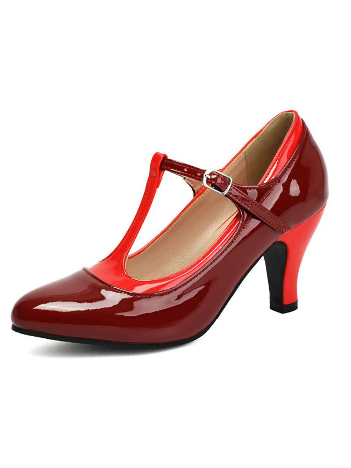 Vintage Patent Leather Pointed-Toe High Heels - Image 6