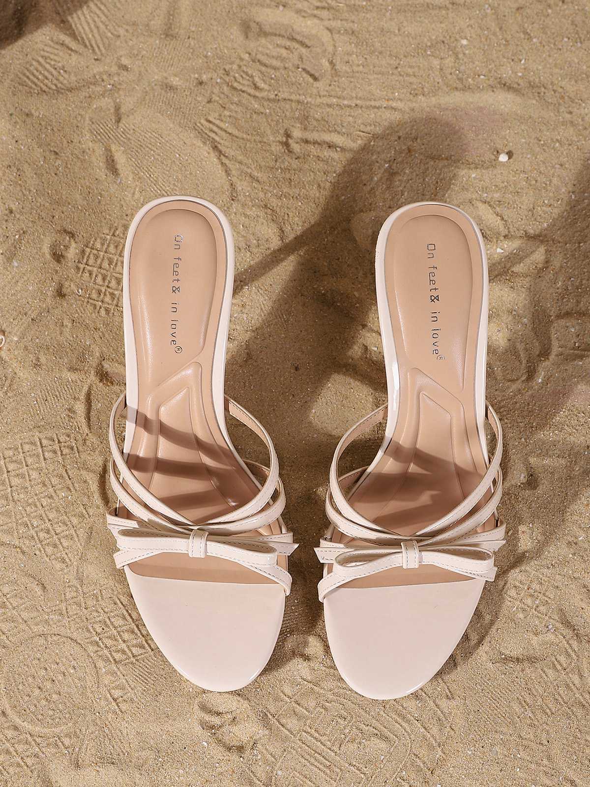 Vintage Patent Leather Strappy Bow High Heels - Image 7