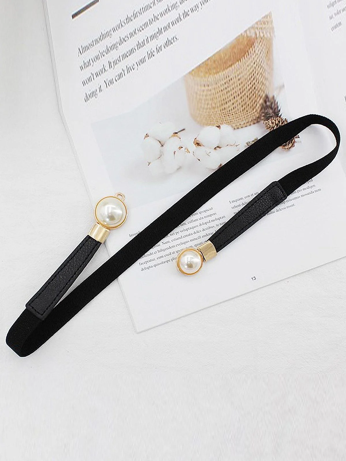 Vintage Pearl Buckle Thin Belt - Image 4