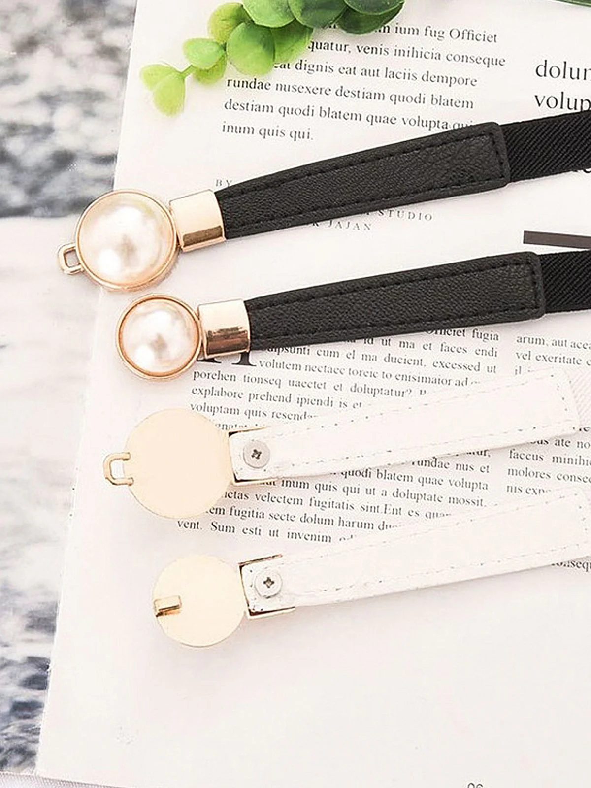 Vintage Pearl Buckle Thin Belt - Image 7