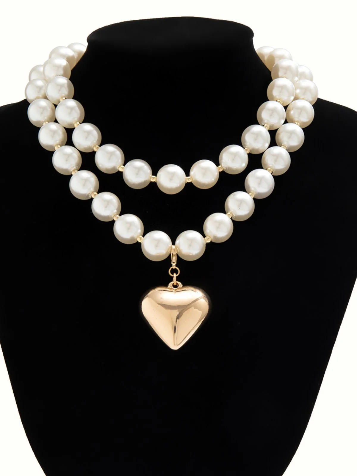 Vintage Pearl Heart Pendant Necklace - Image 4