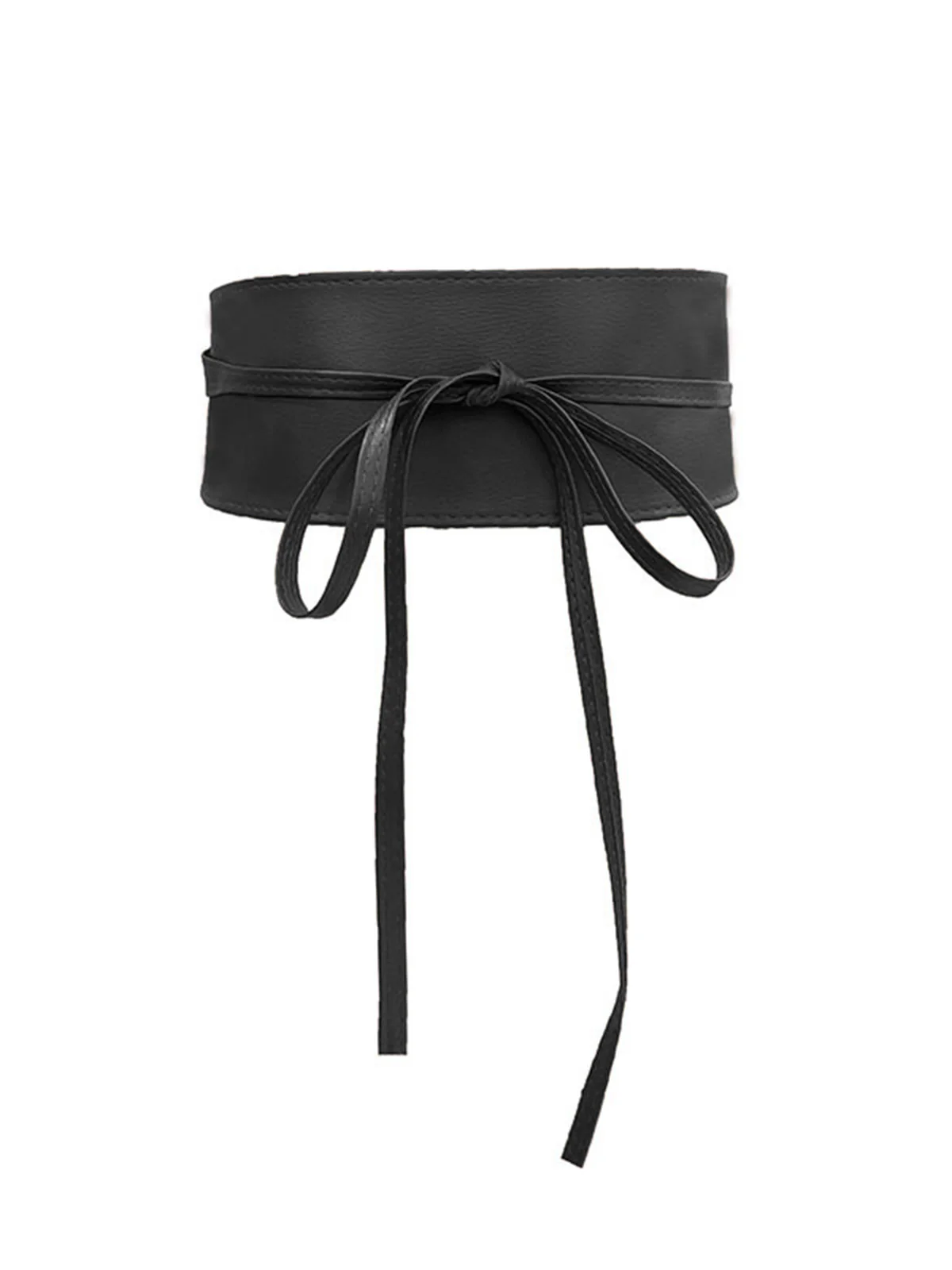 Vintage PU Leather Bow Wide Waistband - Image 3