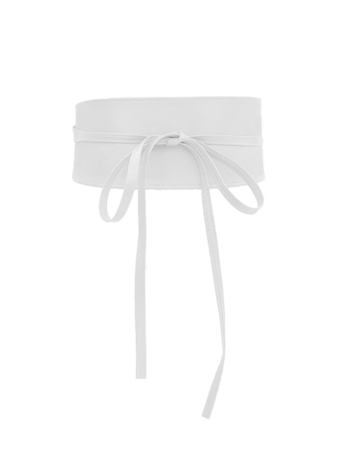 Vintage PU Leather Bow Wide Waistband - Image 4