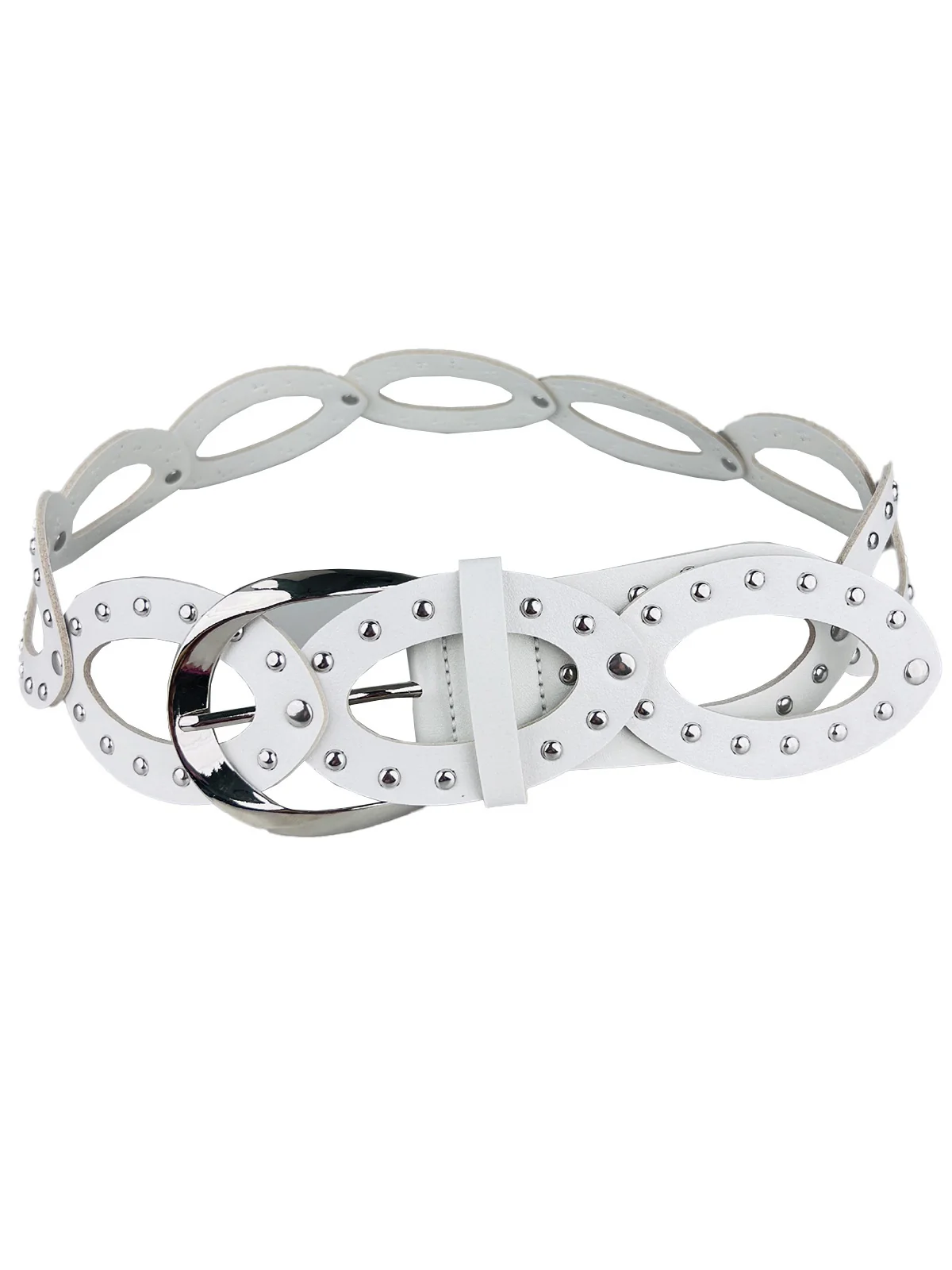 Vintage Punk Hollow Ring Rivet Belt - Image 3