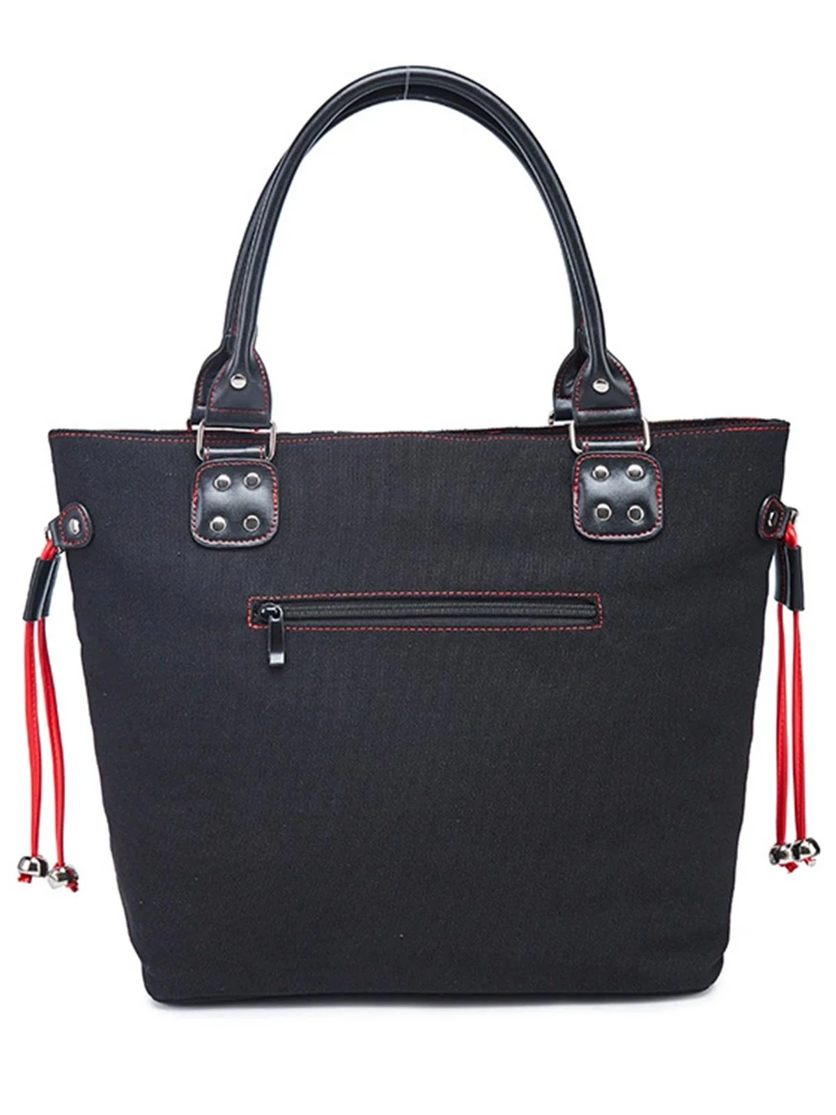 Vintage Punk Skull & Rose Print Handbag - Image 4