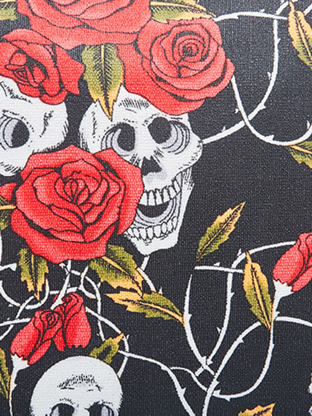 Vintage Punk Skull & Rose Print Handbag - Image 7