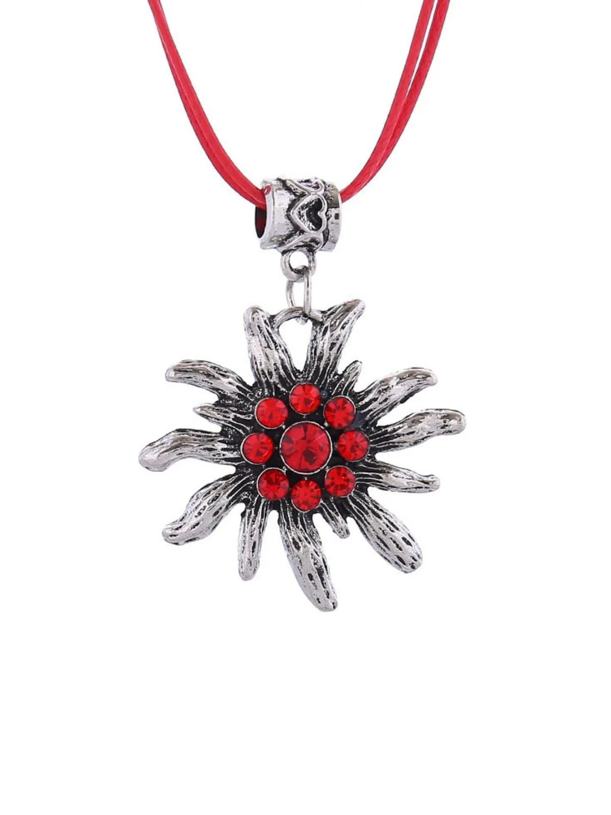 Vintage Rhinestone Edelweiss Dangle Necklace - Image 4