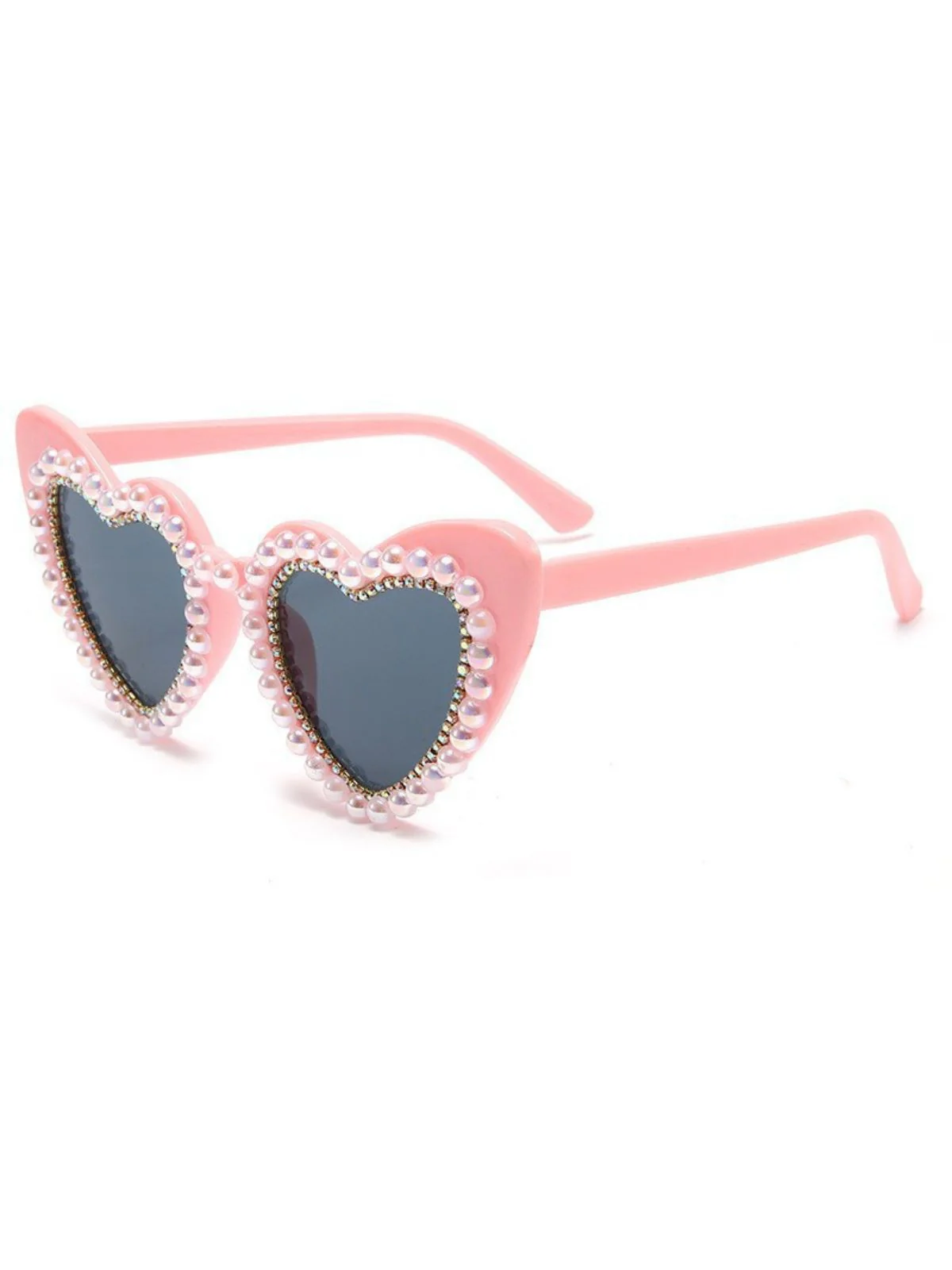 Vintage Rhinestone Heart Frame Sunglasses - Image 6