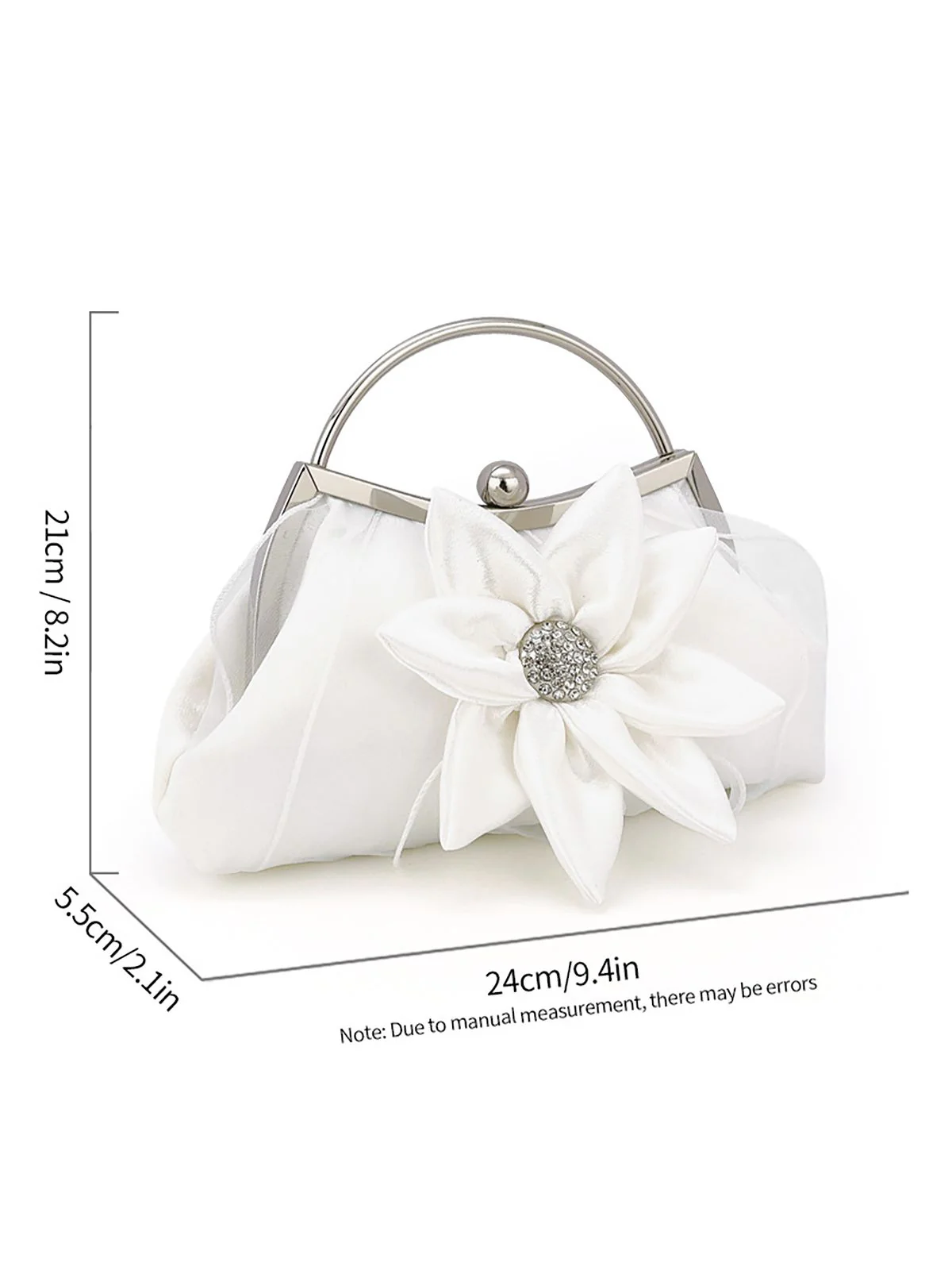 Vintage Rhinestones & 3D Flower Tote Bag - Image 4