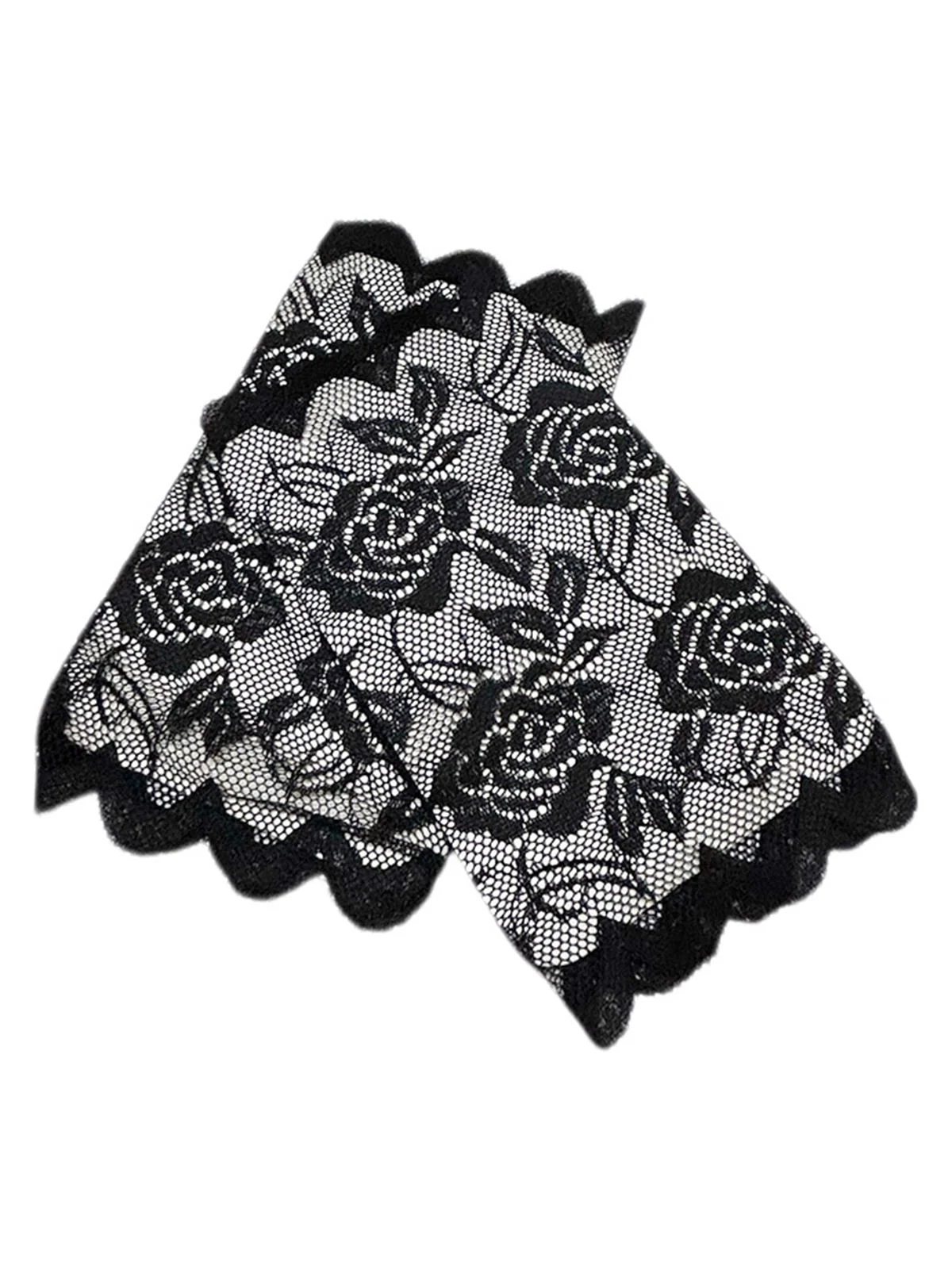 Vintage Rose Lace Fingerless Gloves - Image 2
