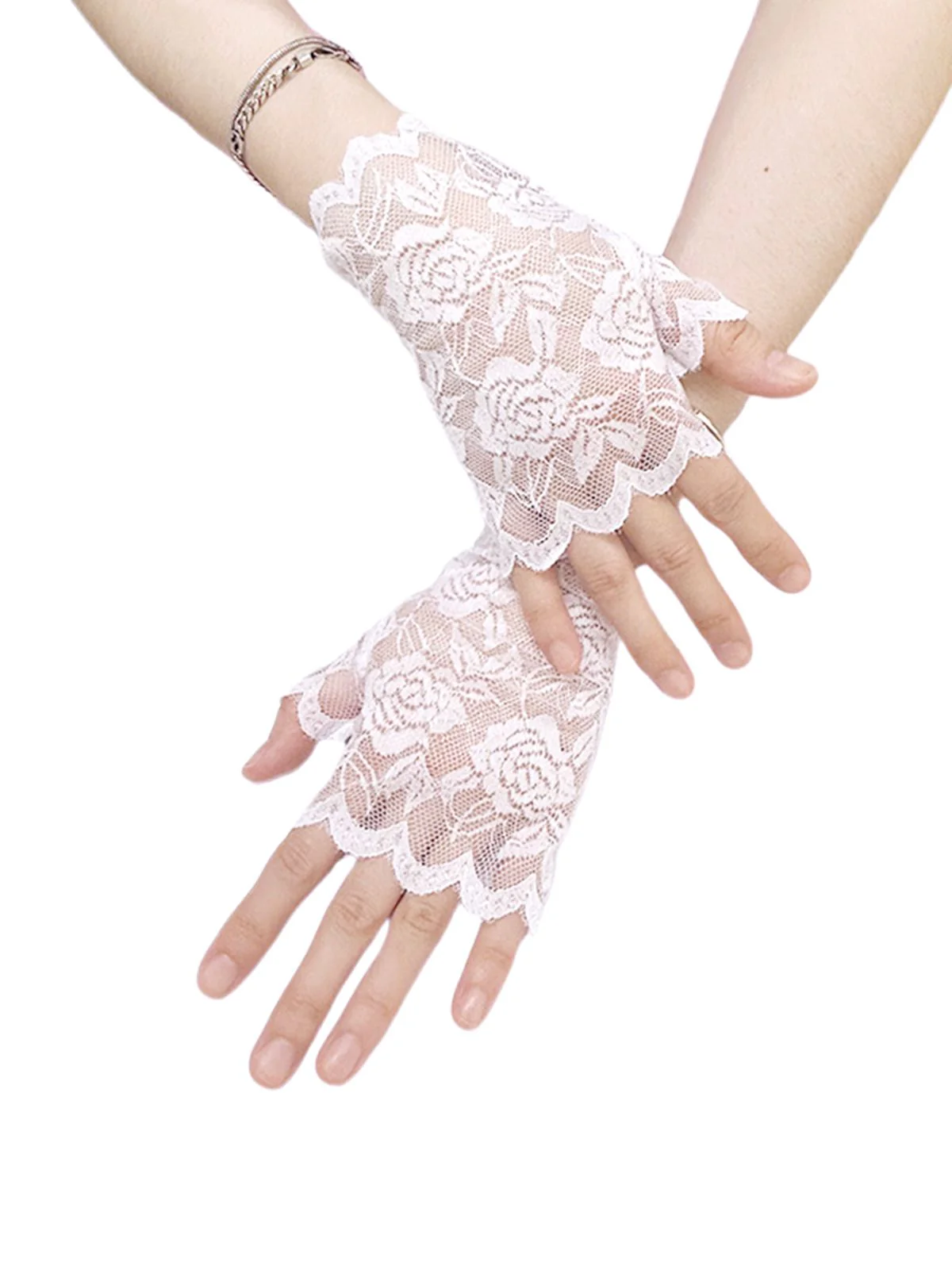 Vintage Rose Lace Fingerless Gloves - Image 4