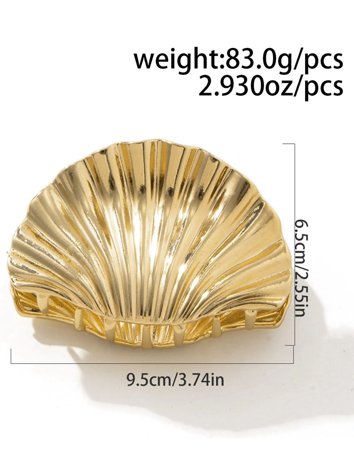 Vintage Shell Shape Metal Hair Clutch - Image 4