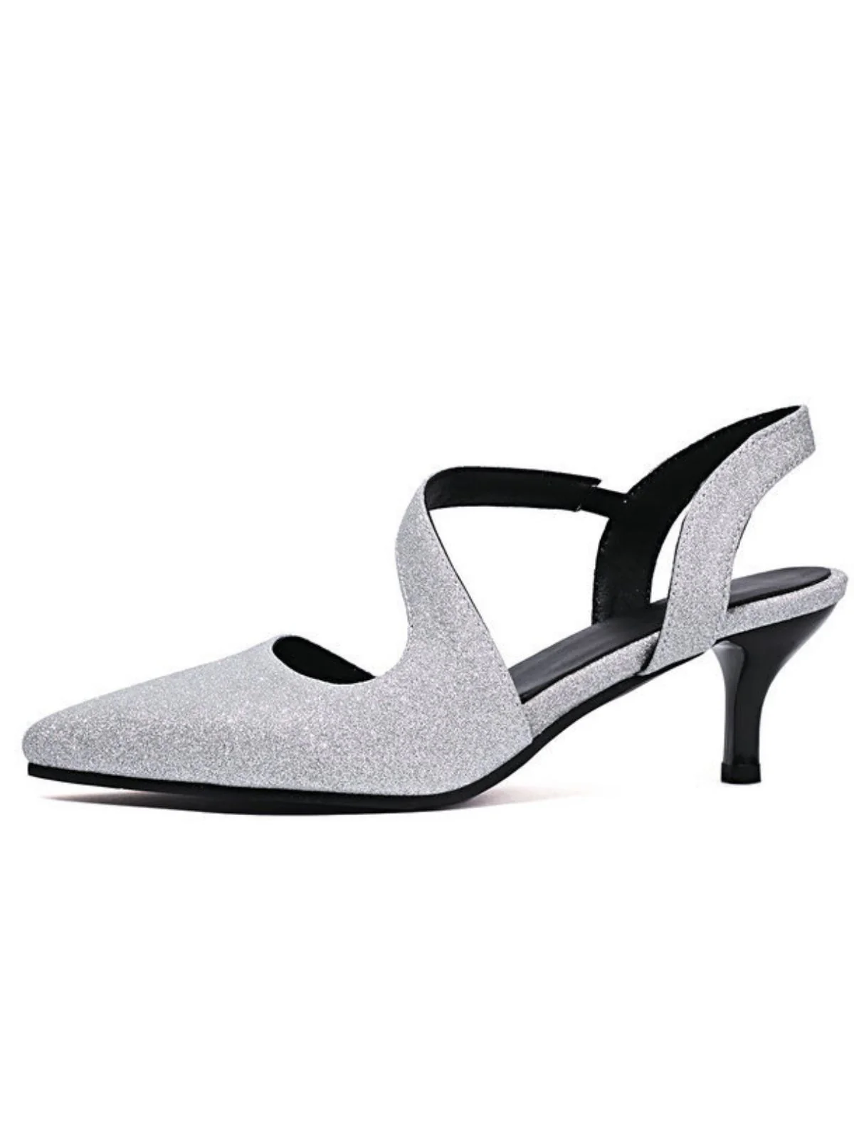 Vintage Shimmer Pointed Toe Kitten Heel Office Shoes - Image 7