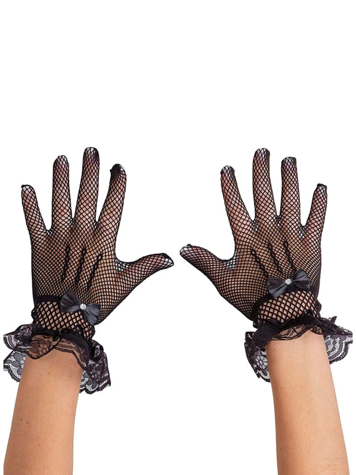 Vintage Solid Bow Lace Gloves - Image 2