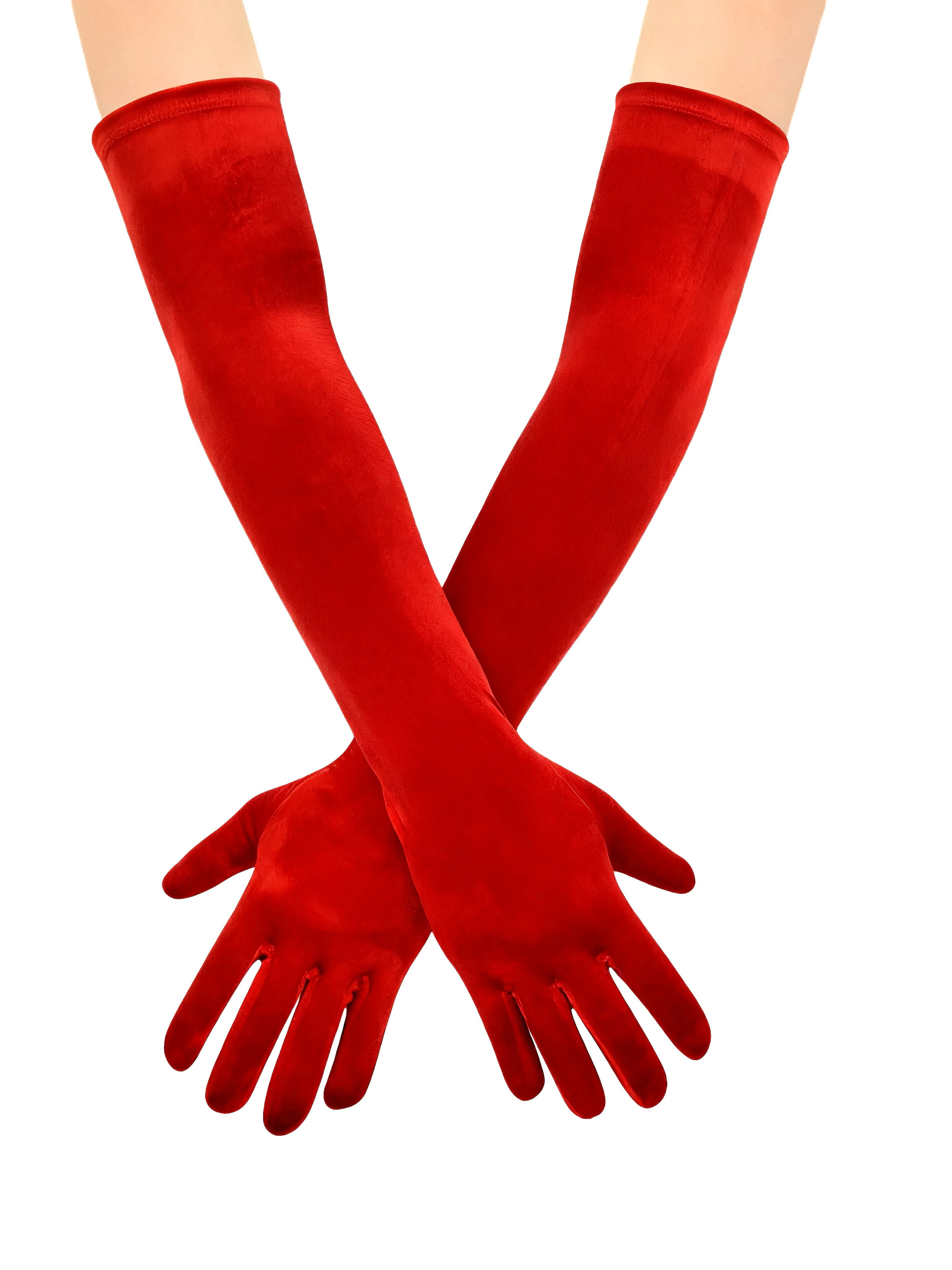 Vintage Solid Thick Velvet Long Gloves - Image 3