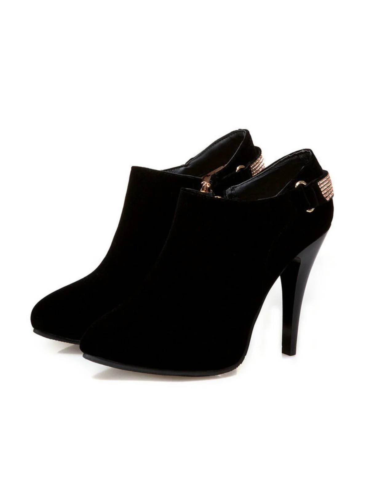 Vintage Solid Velvet Pointed Toe Stiletto Heels - Image 12