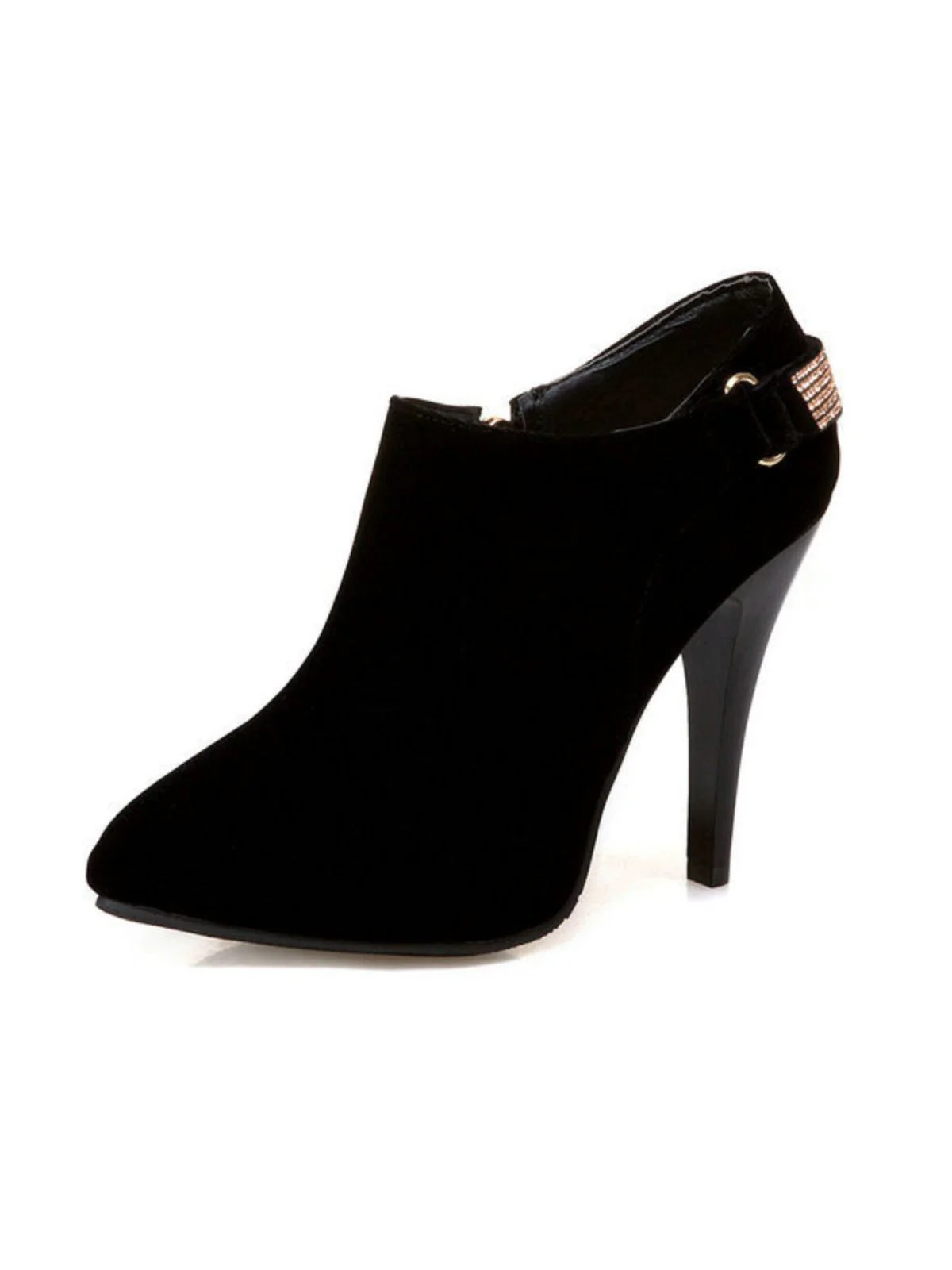 Vintage Solid Velvet Pointed Toe Stiletto Heels - Image 13