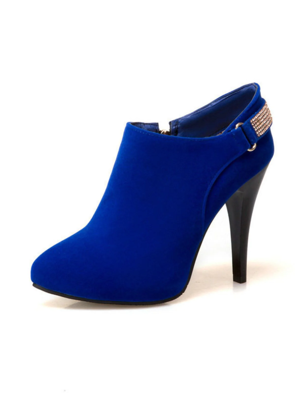 Vintage Solid Velvet Pointed Toe Stiletto Heels - Image 7