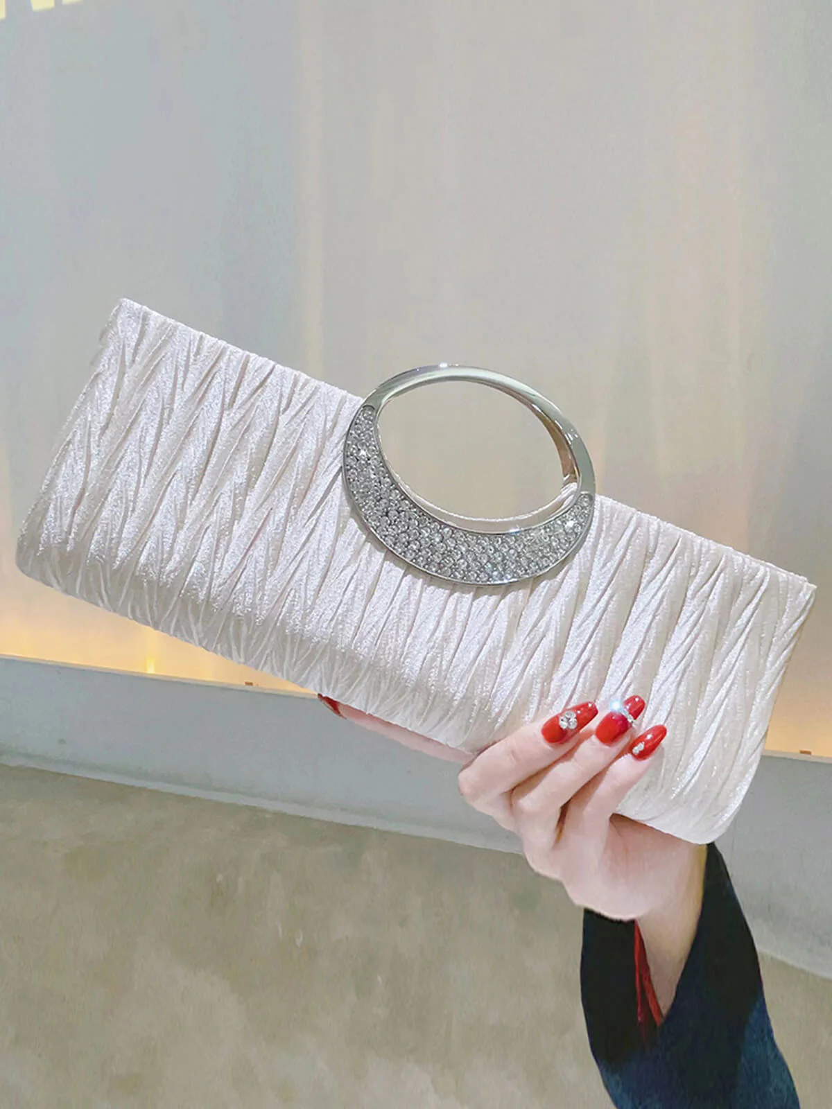 Vintage Square Rhinestone Party Handbag - Image 4