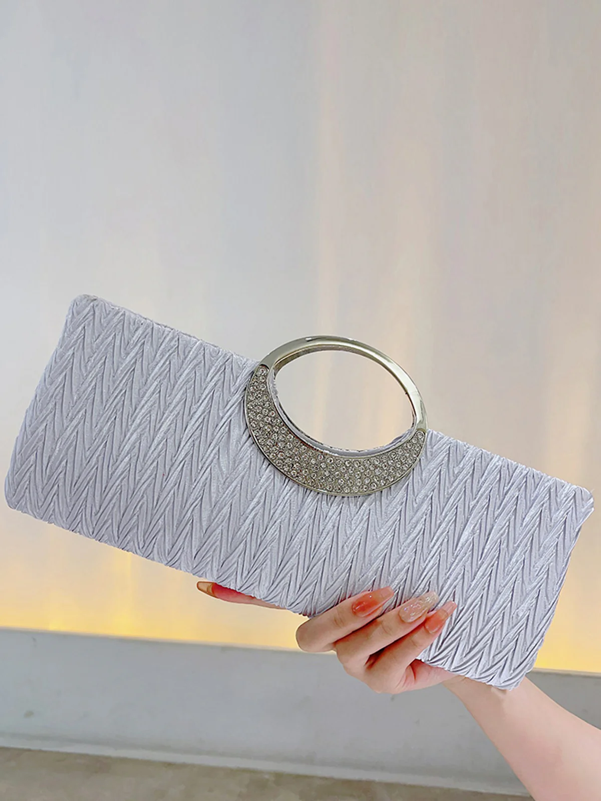 Vintage Square Rhinestone Party Handbag - Image 5
