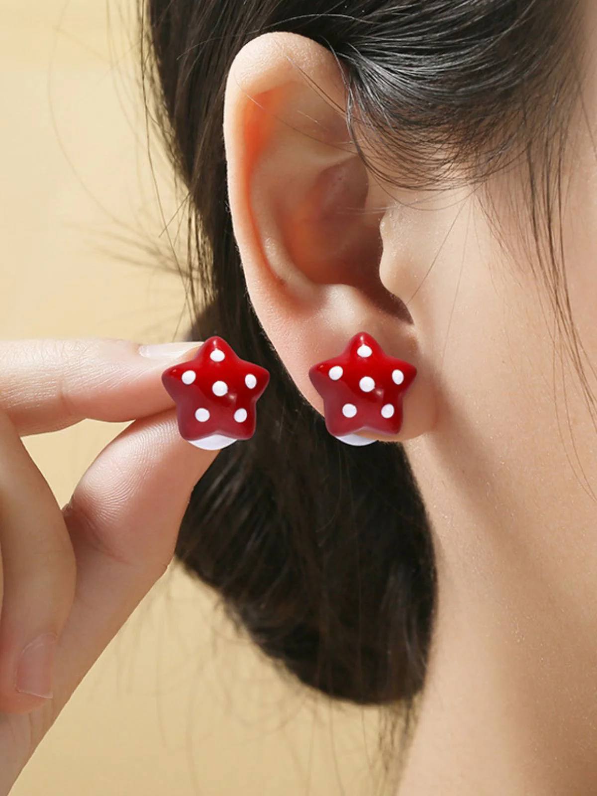 Vintage Star Polka Dot Alloy Earrings - Image 2