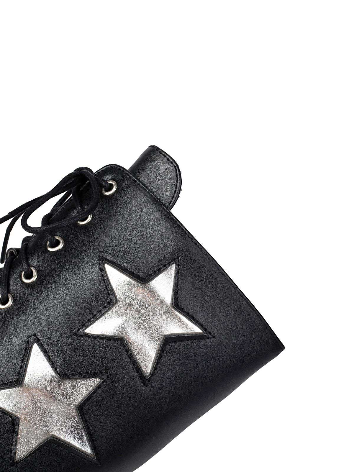 Vintage Steampunk Star Print Platform Mid-Calf Boots - Image 7