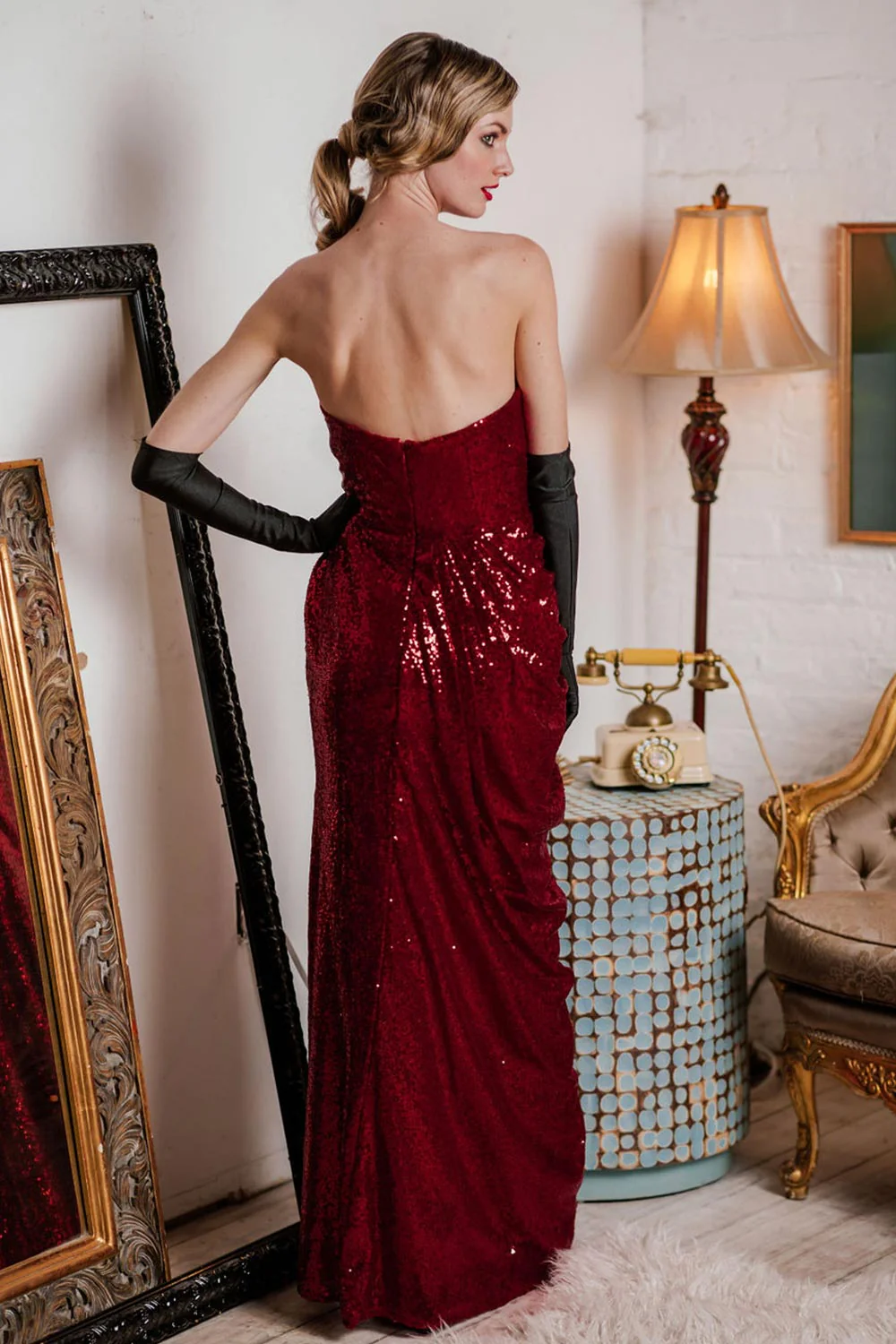 Strapless Sequin Bridesmaid Dress - Image 2