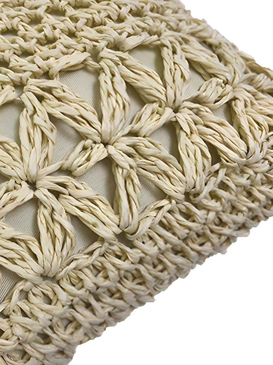 Vintage Straw Wooden Beads Crossbody Bag - Image 4