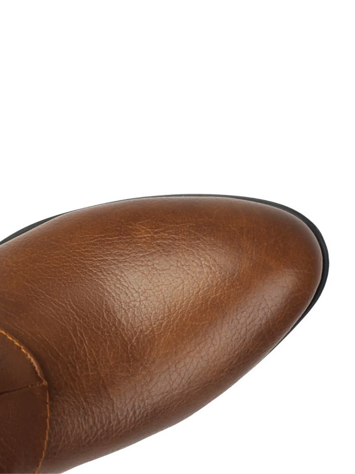Vintage Studded Buckle Mid-Calf Boots - Image 3