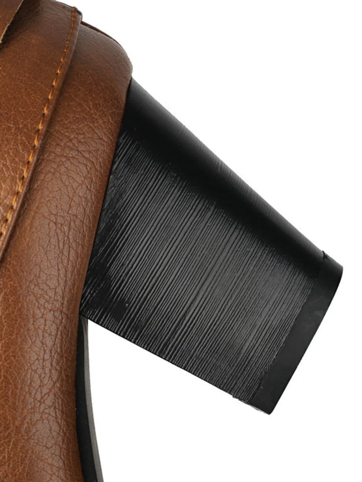 Vintage Studded Buckle Mid-Calf Boots - Image 4