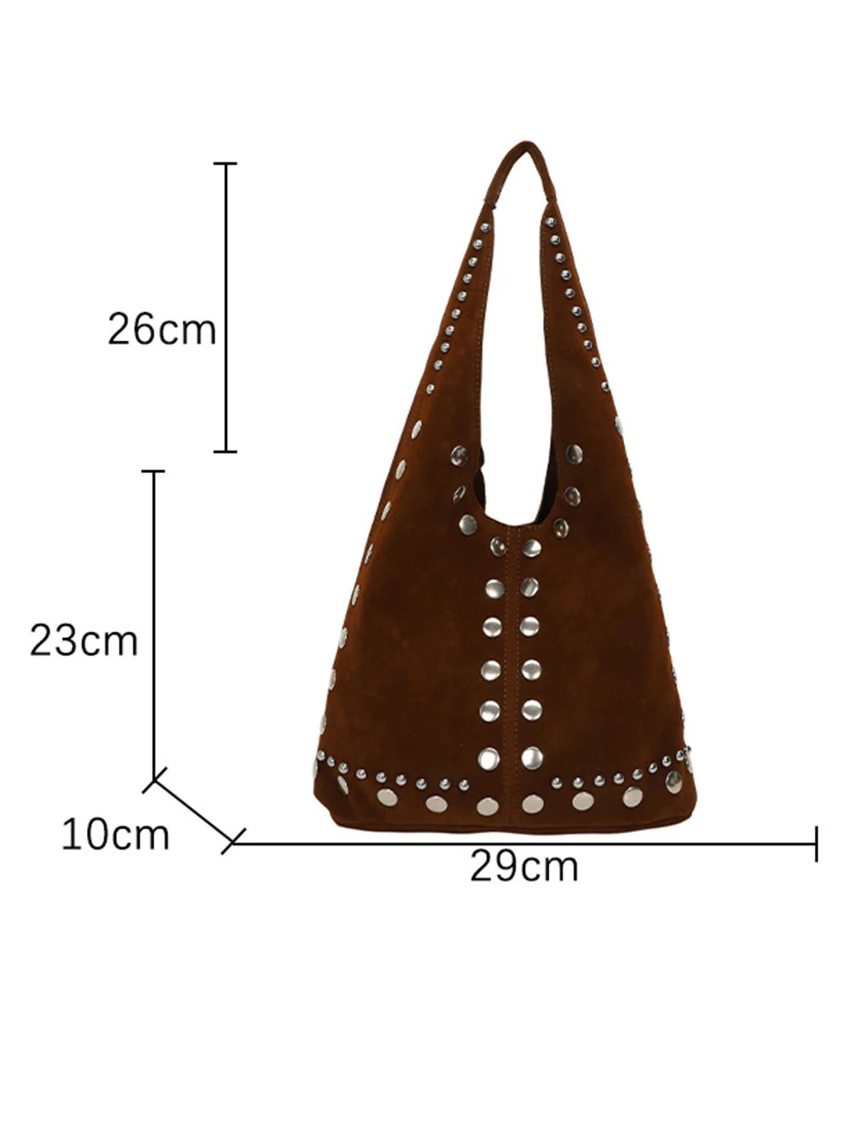 Vintage Suede Studded Shoulder Bag - Image 3