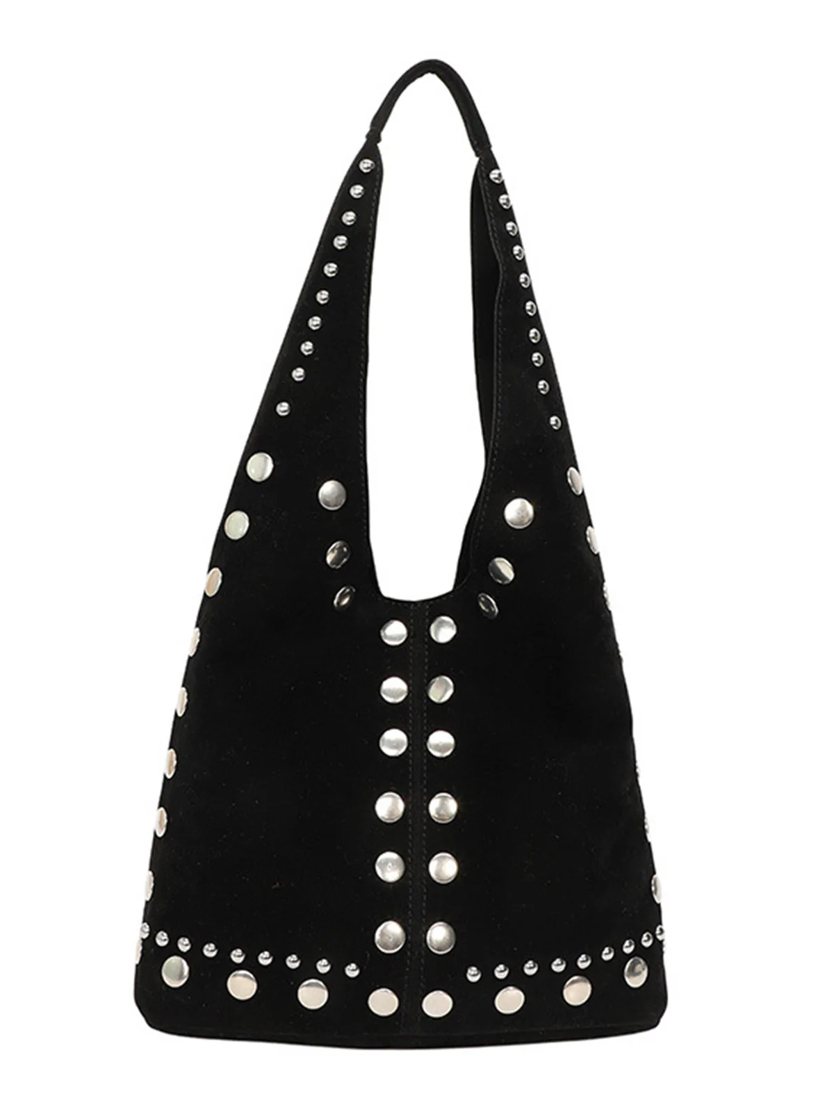 Vintage Suede Studded Shoulder Bag - Image 4