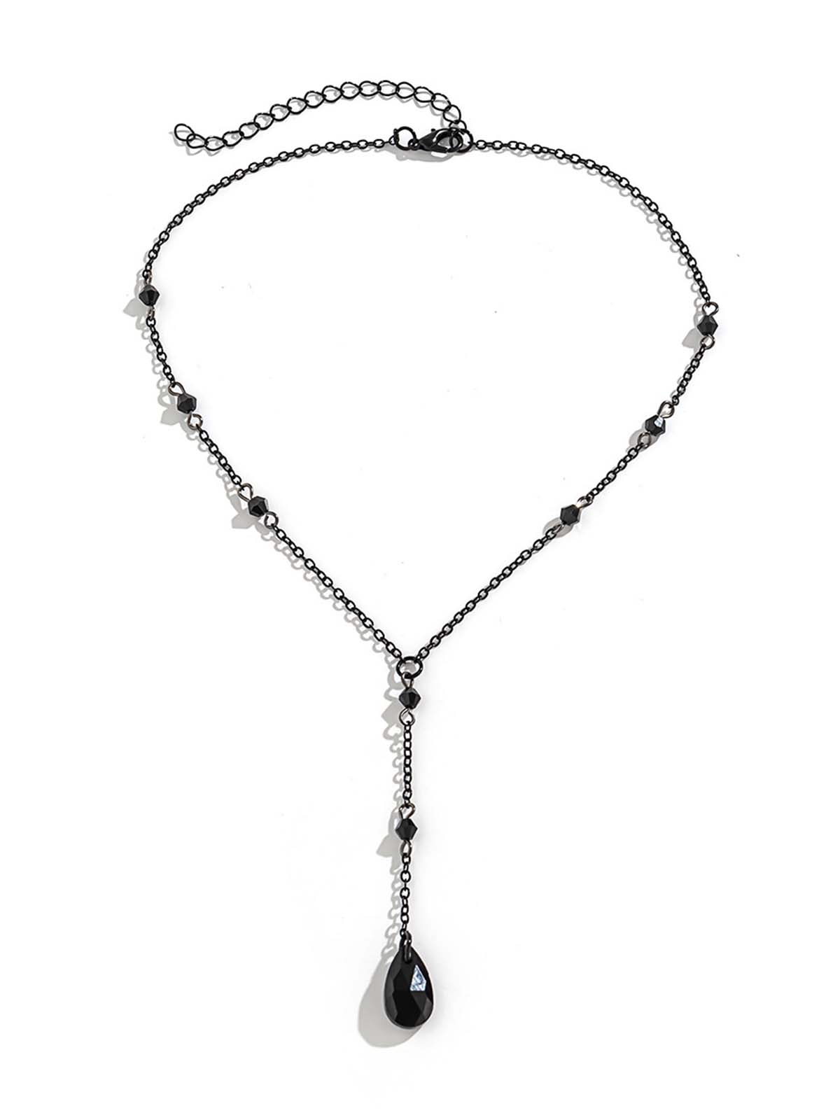 Vintage Teardrop Chain Punk Earrings & Necklace - Image 2