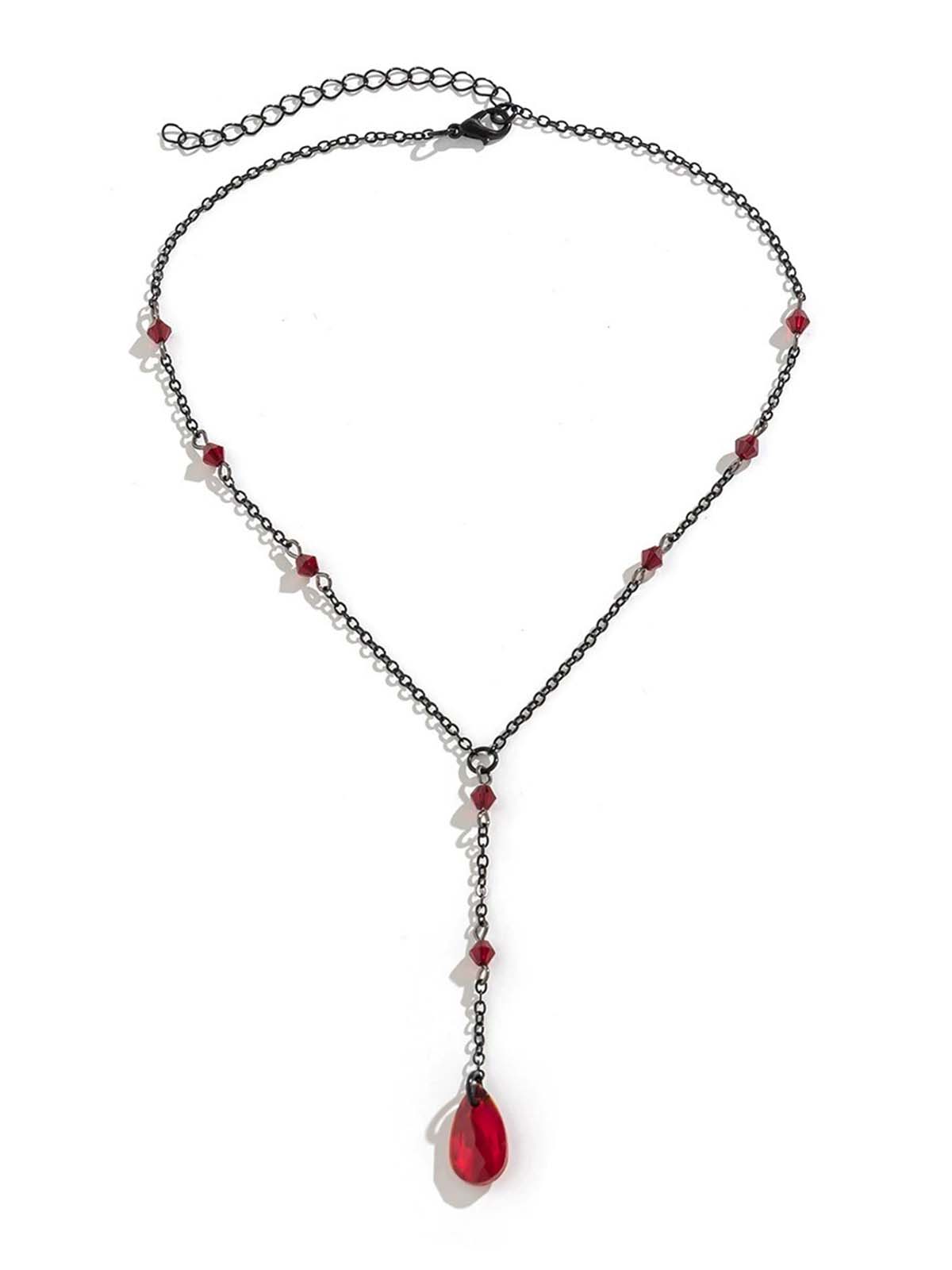 Vintage Teardrop Chain Punk Earrings & Necklace - Image 6