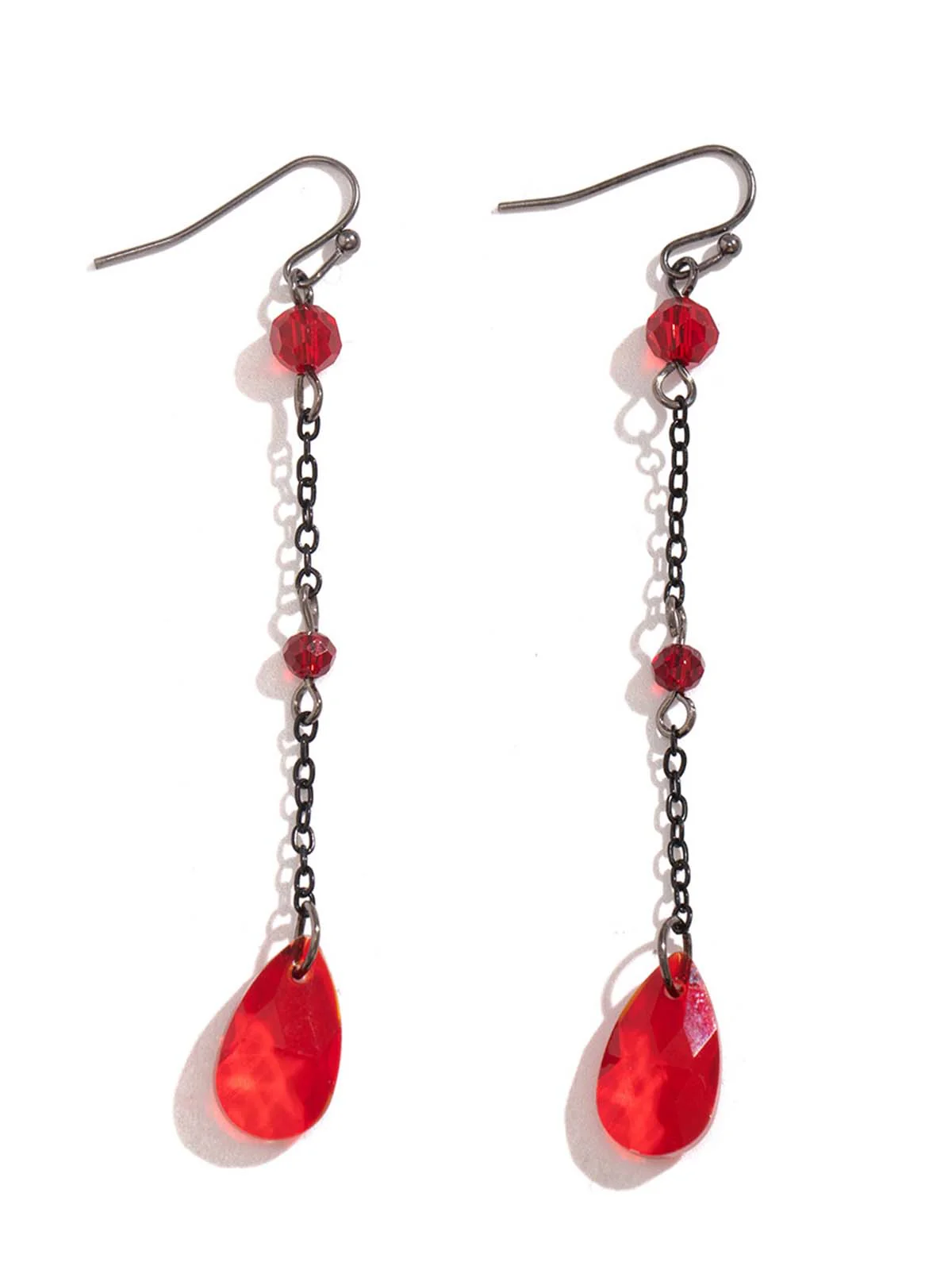 Vintage Teardrop Chain Punk Earrings & Necklace - Image 7