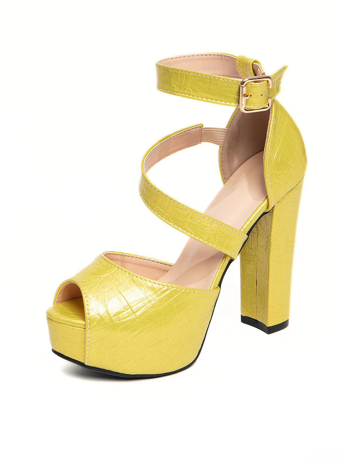 Vintage Valentine's Day PU Leather Chunky High Heels - Image 2