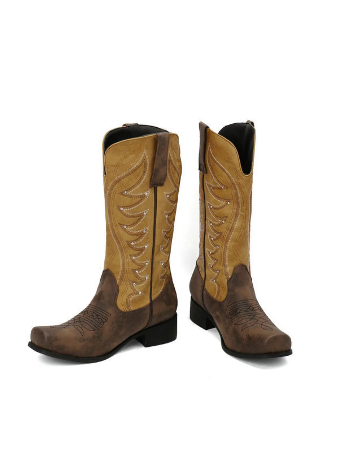Vintage Western Cowboy Style High Boots - Image 2