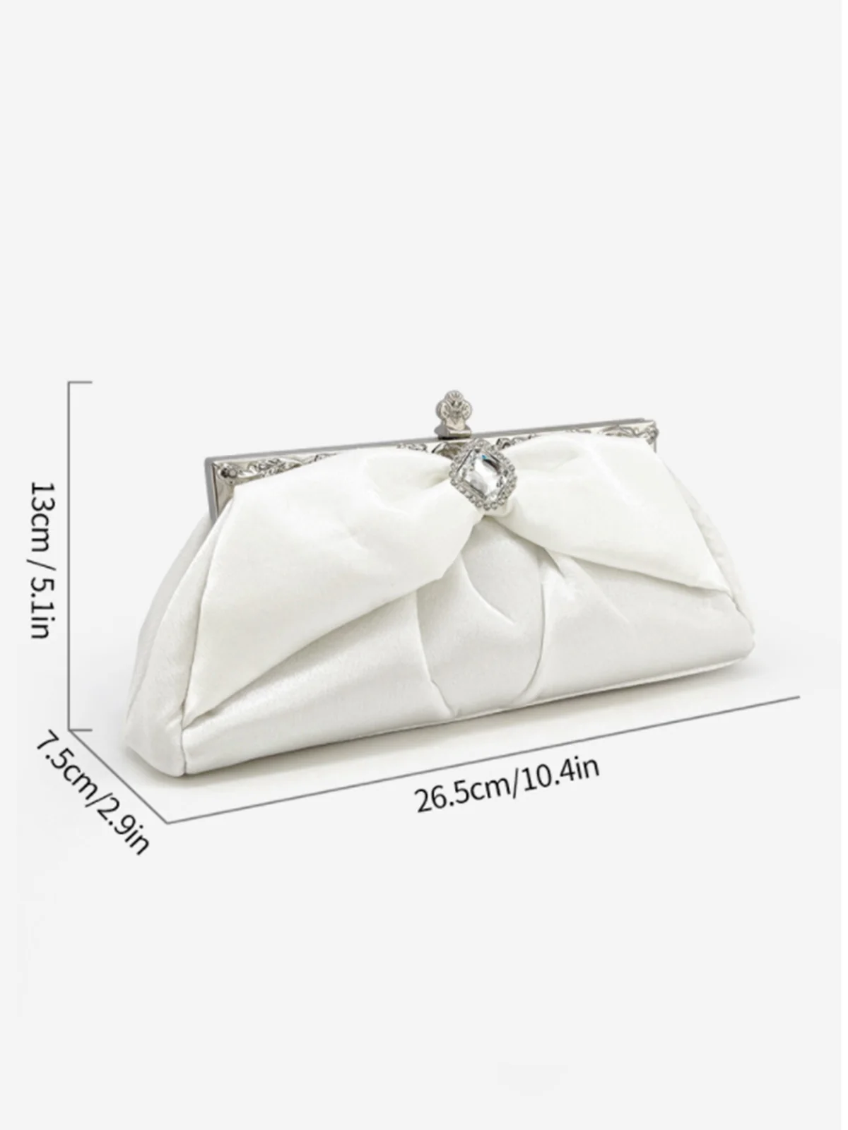 Vintage White Pleated Evening Clutch Bag - Image 5