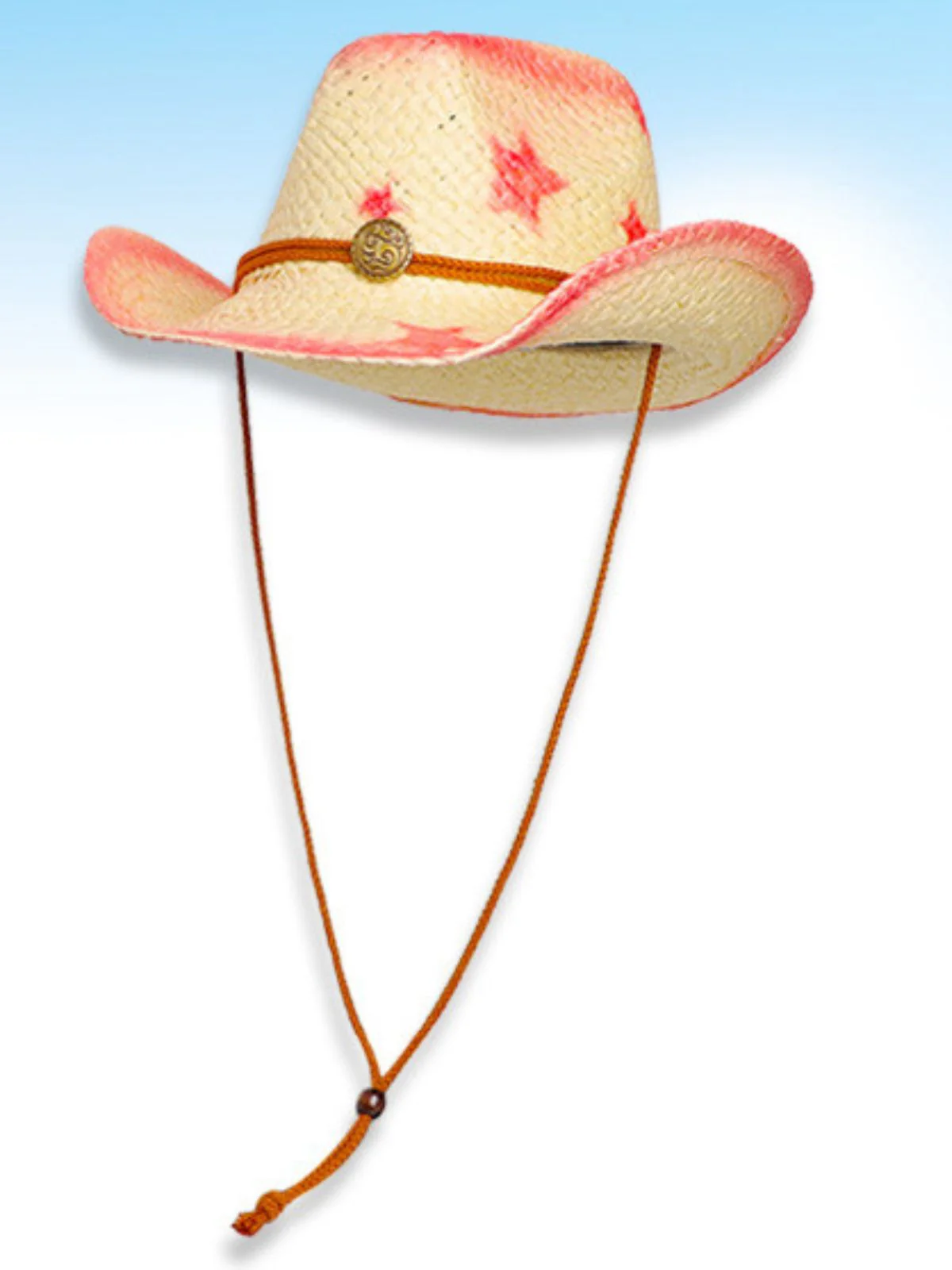 Vintage Wide Brim Star Cowgirl Sun Hat - Image 3