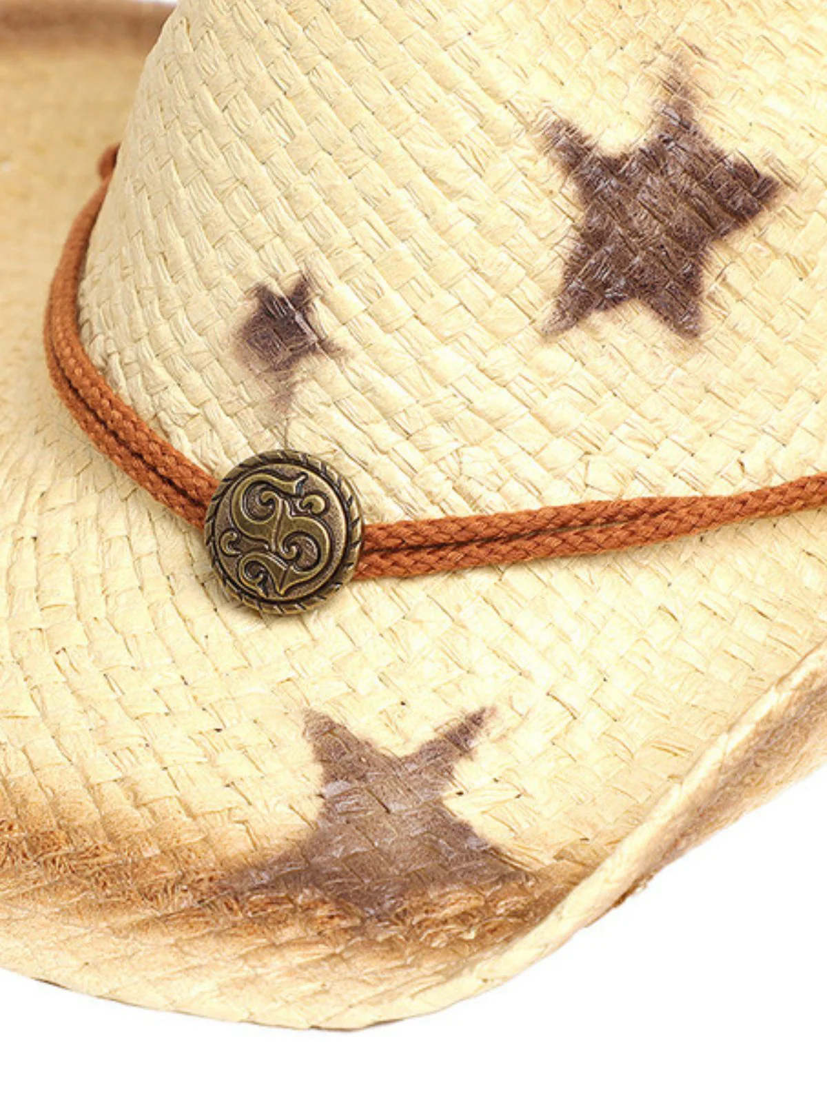 Vintage Wide Brim Star Cowgirl Sun Hat - Image 4