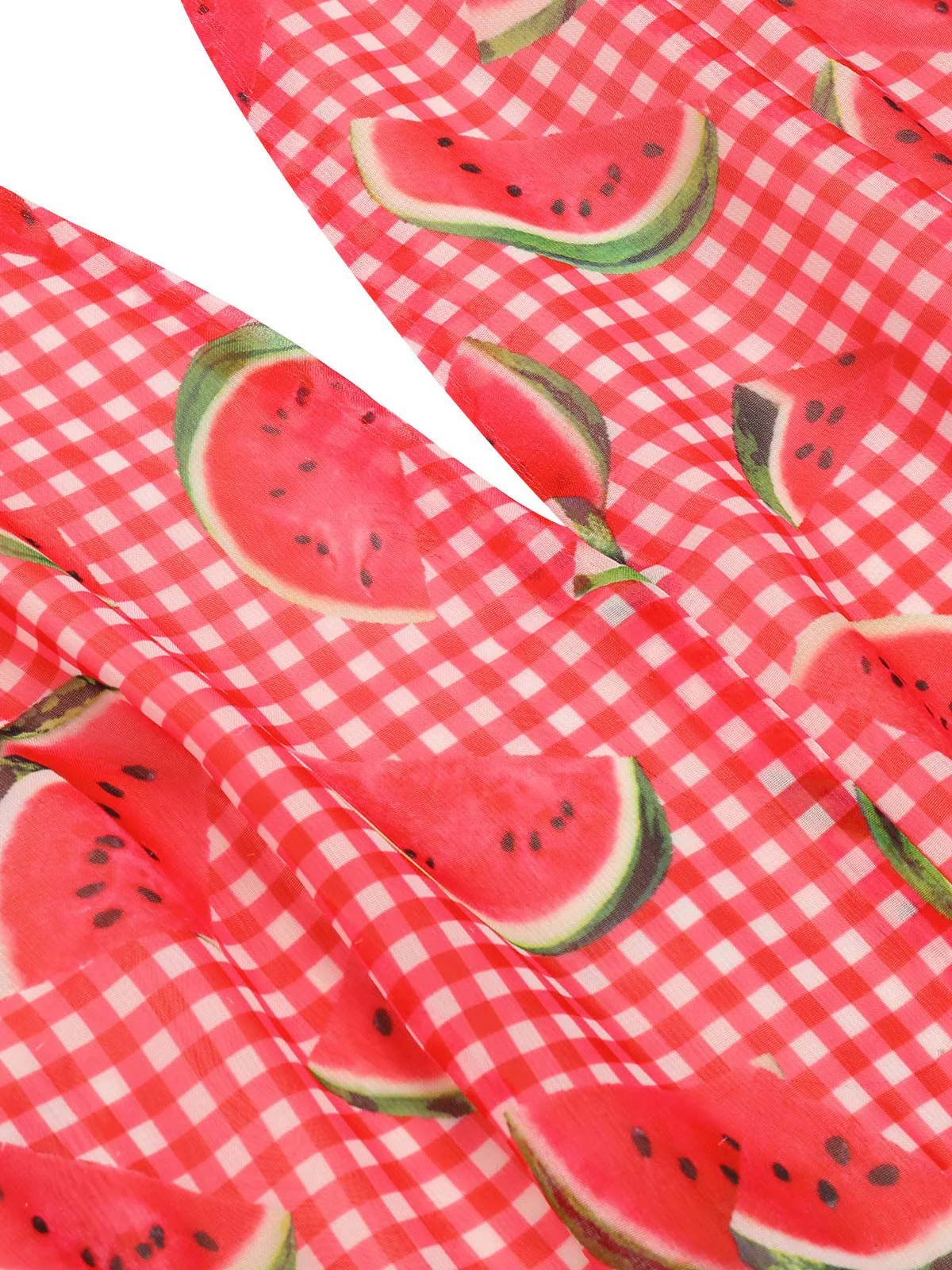 Watermelon Red 1950s Halter Patchwork Romper - Image 6