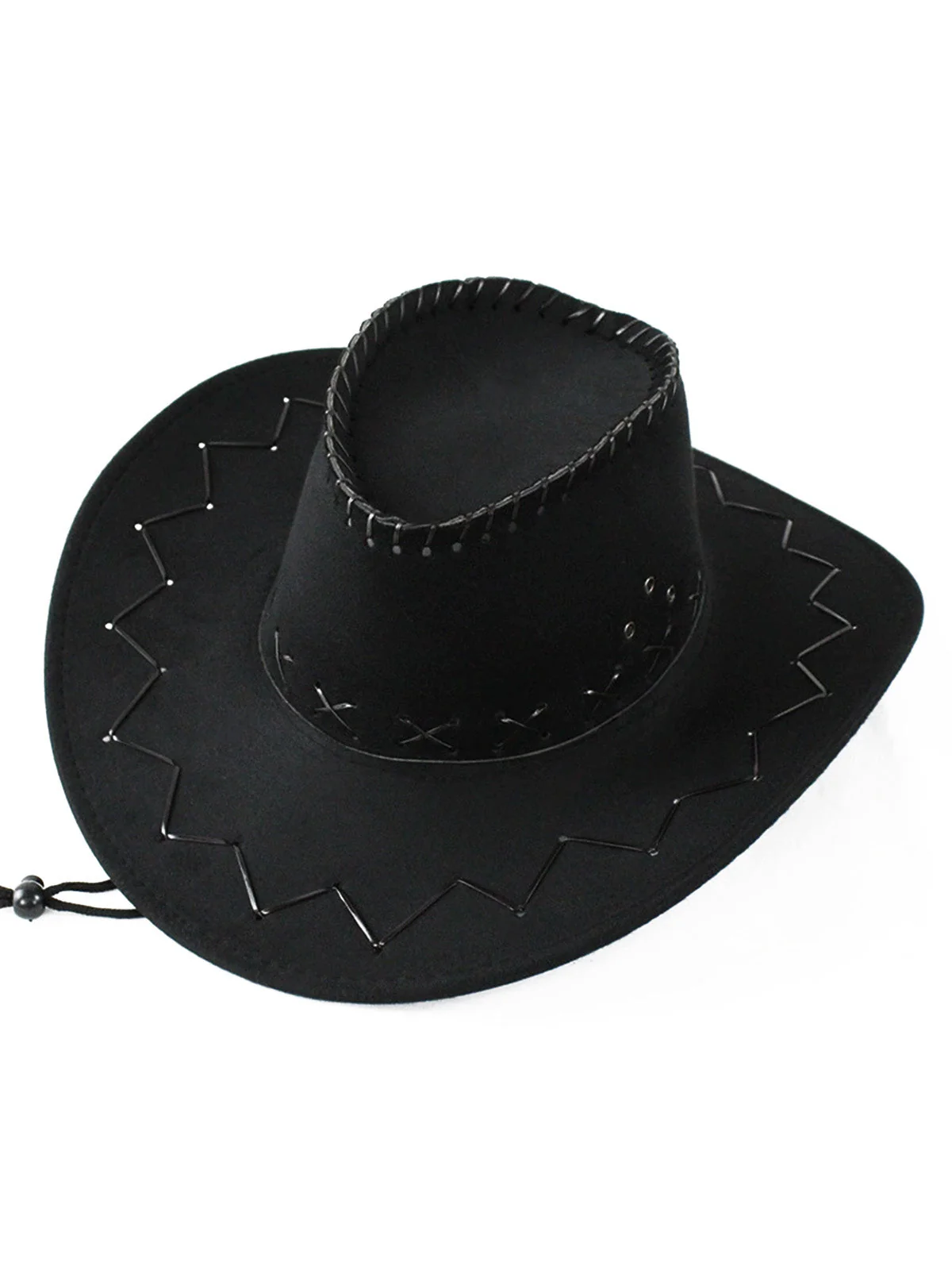Western Cowboy Felt Stitching Suede Hat - Image 2