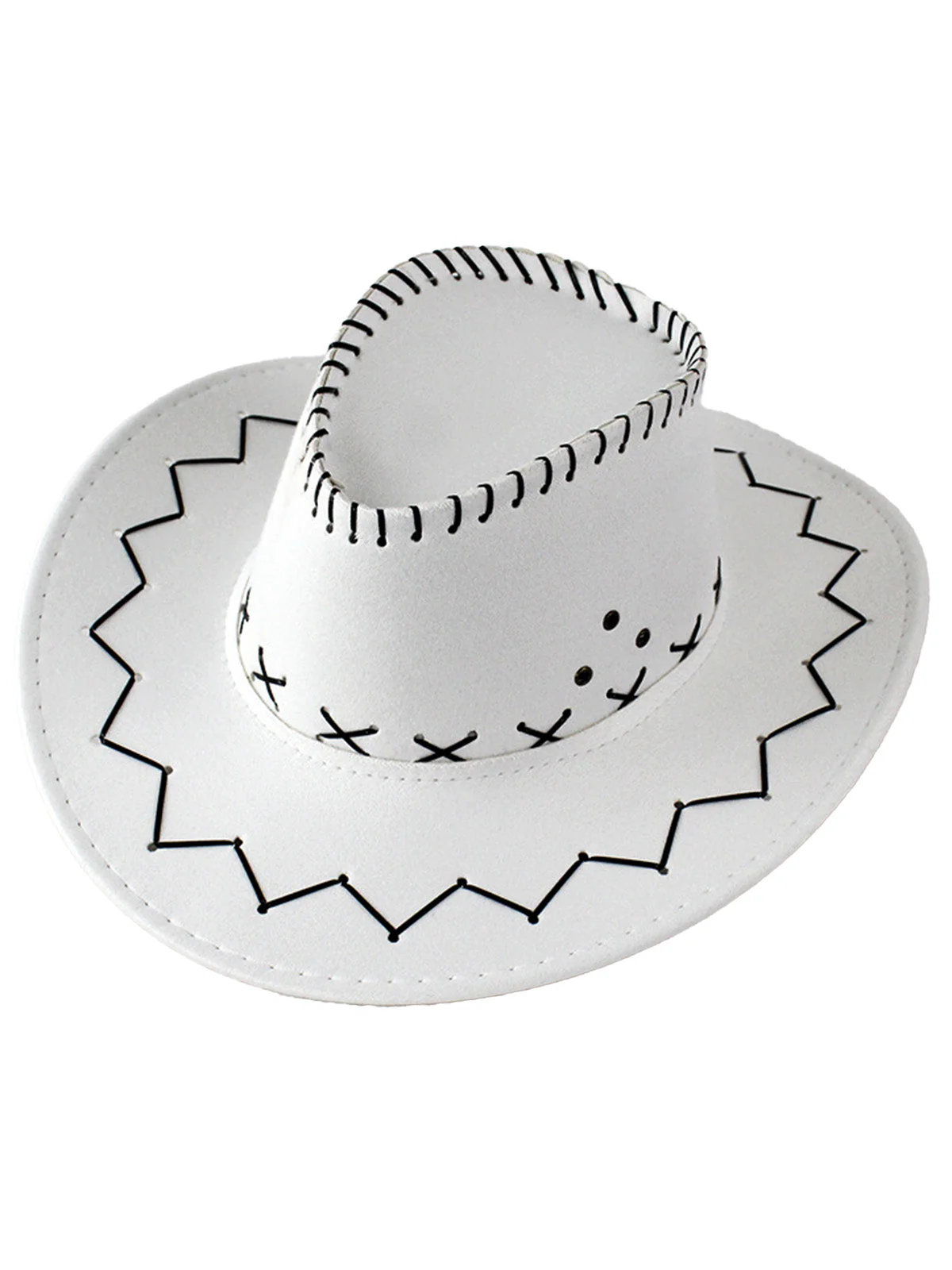 Western Cowboy Felt Stitching Suede Hat - Image 3