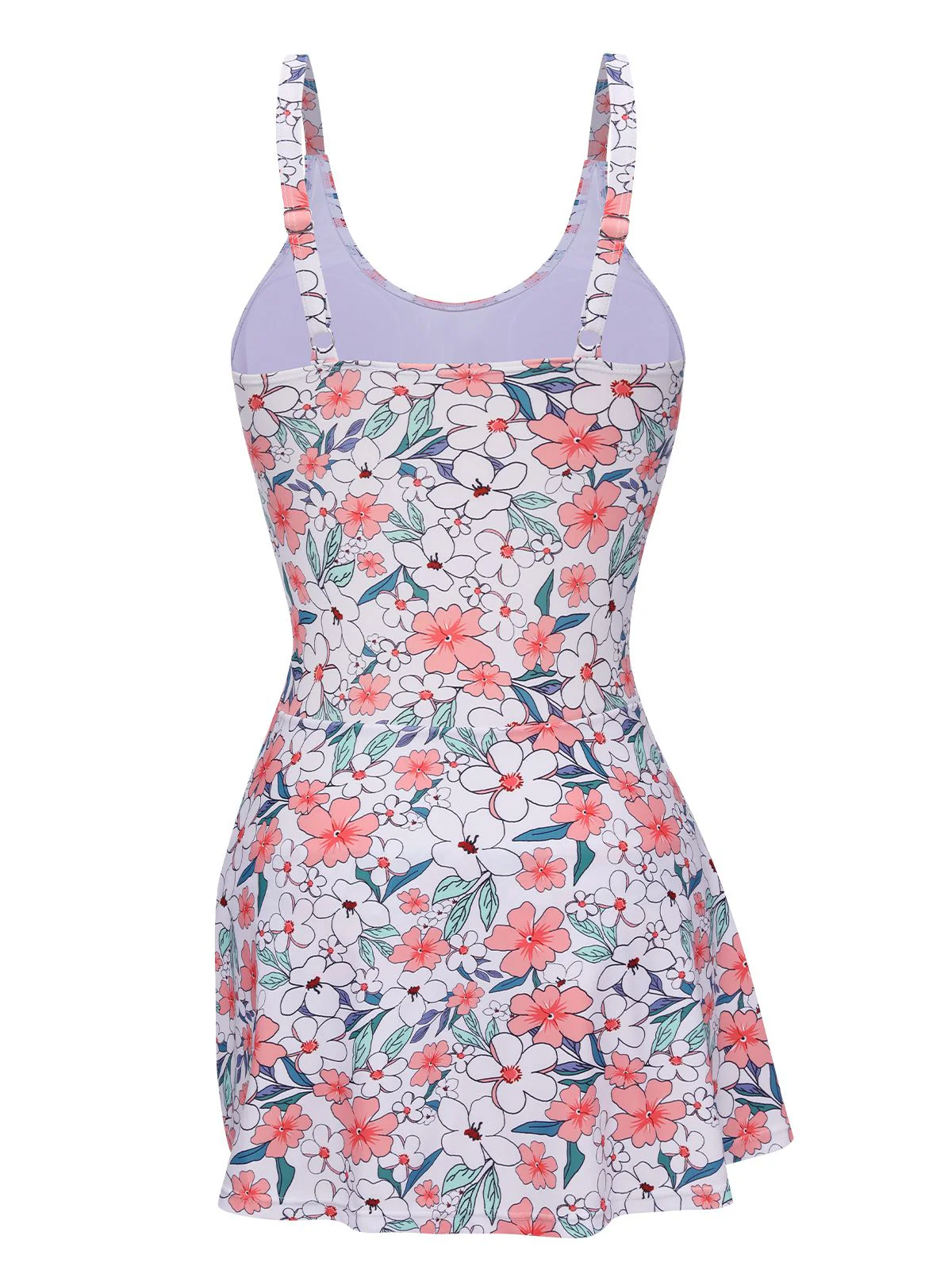 White 1930s Floral Wide Strap Swimsuit - Image 3
