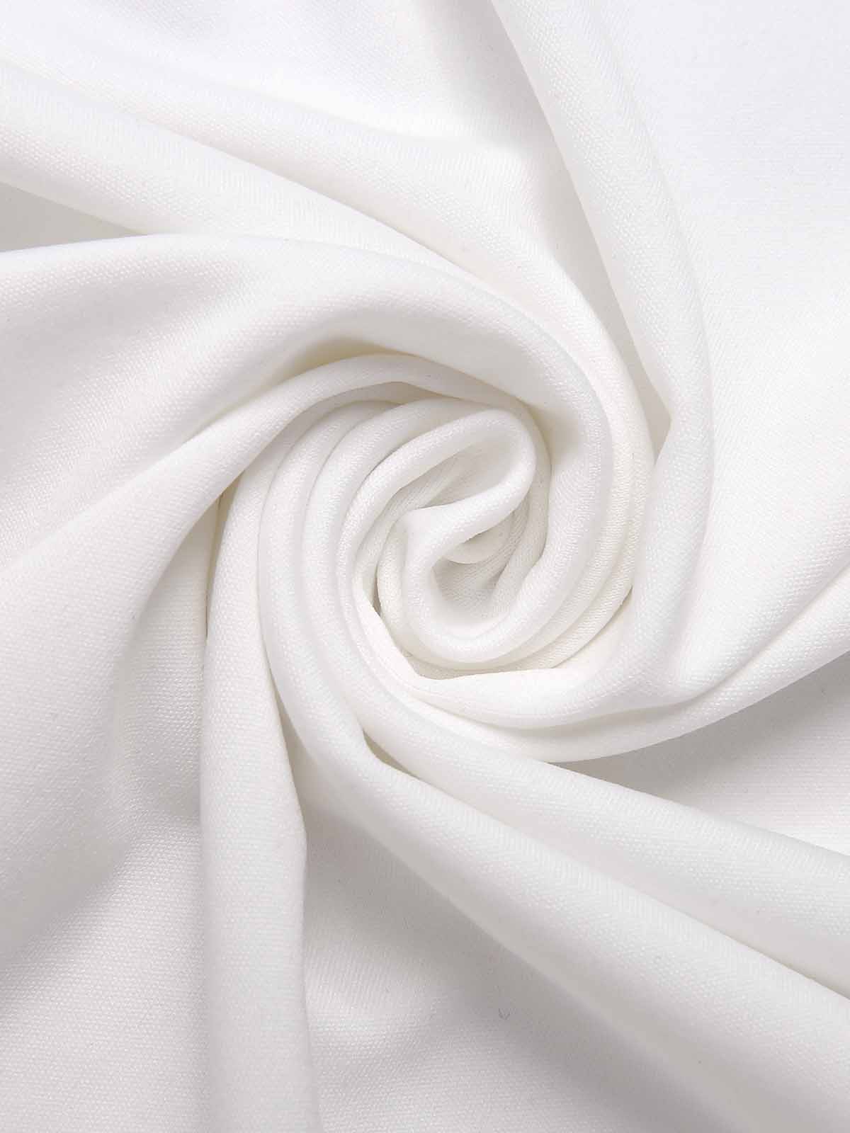 White 1930s Off-Shoulder Fishtail Dress - Image 4