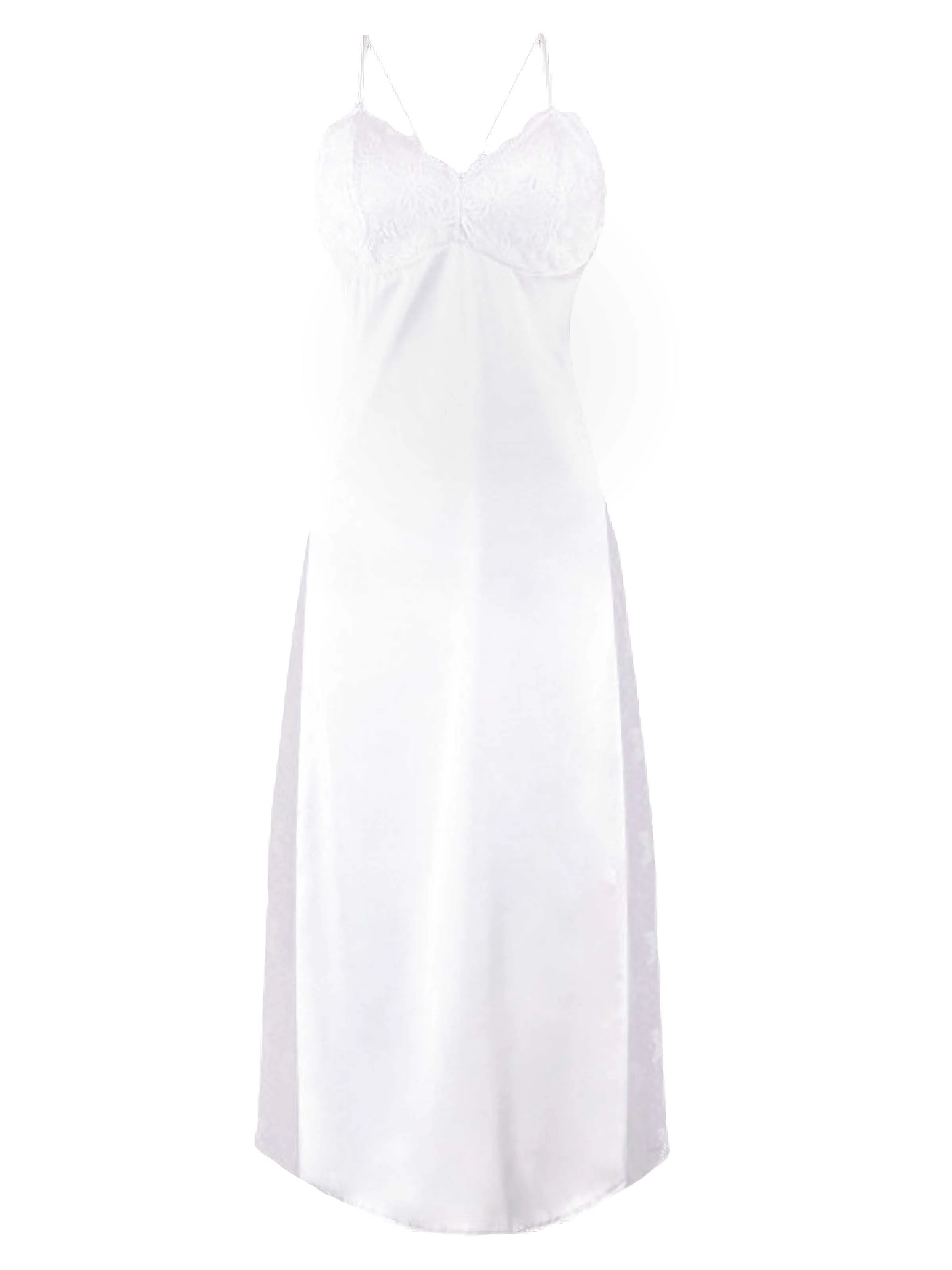 White 1930s Sheer Mesh Lace Nightdress Set - Image 6