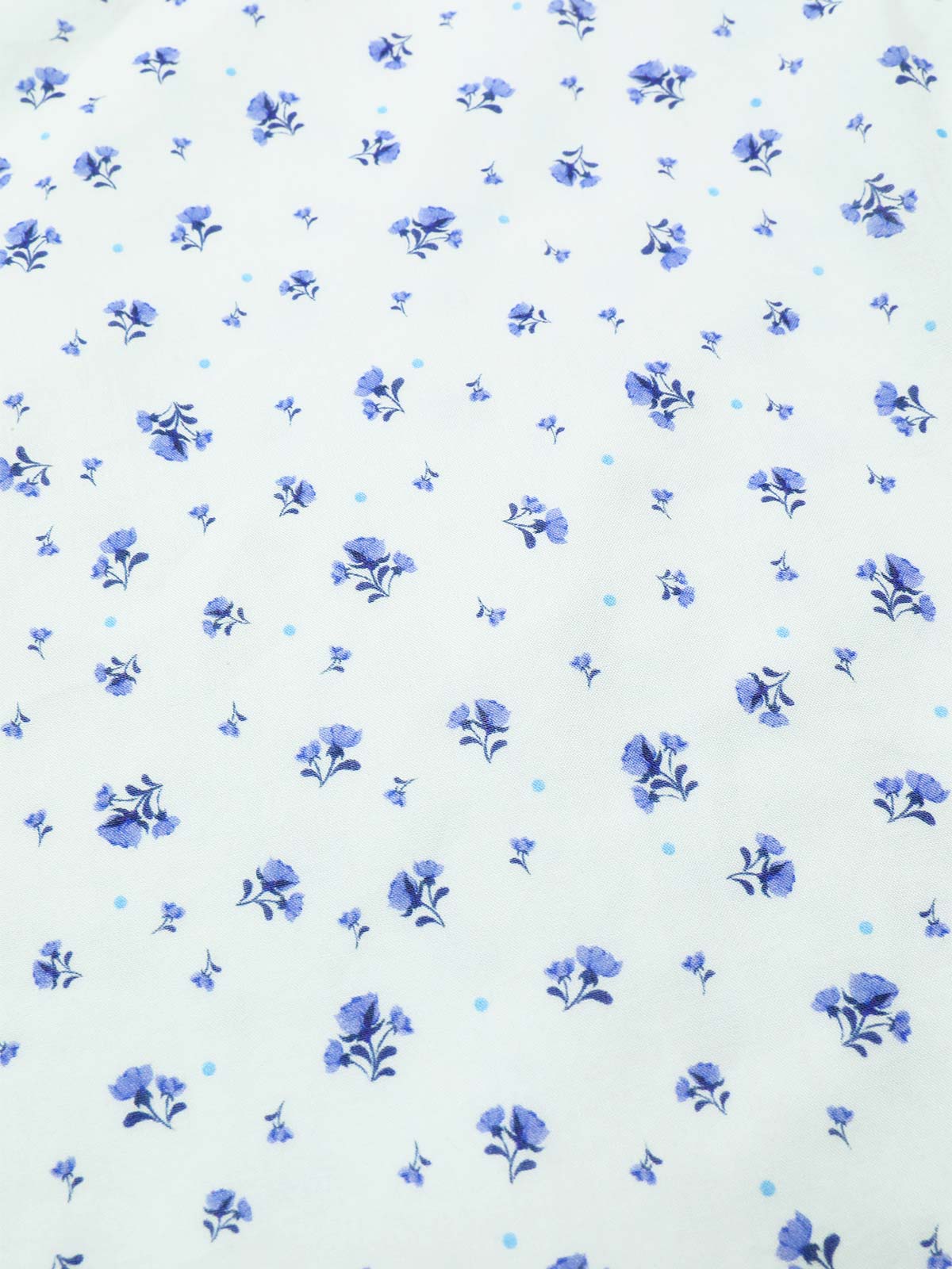 White 1940s Cotton Slanted Tie Floral Dress - Image 7