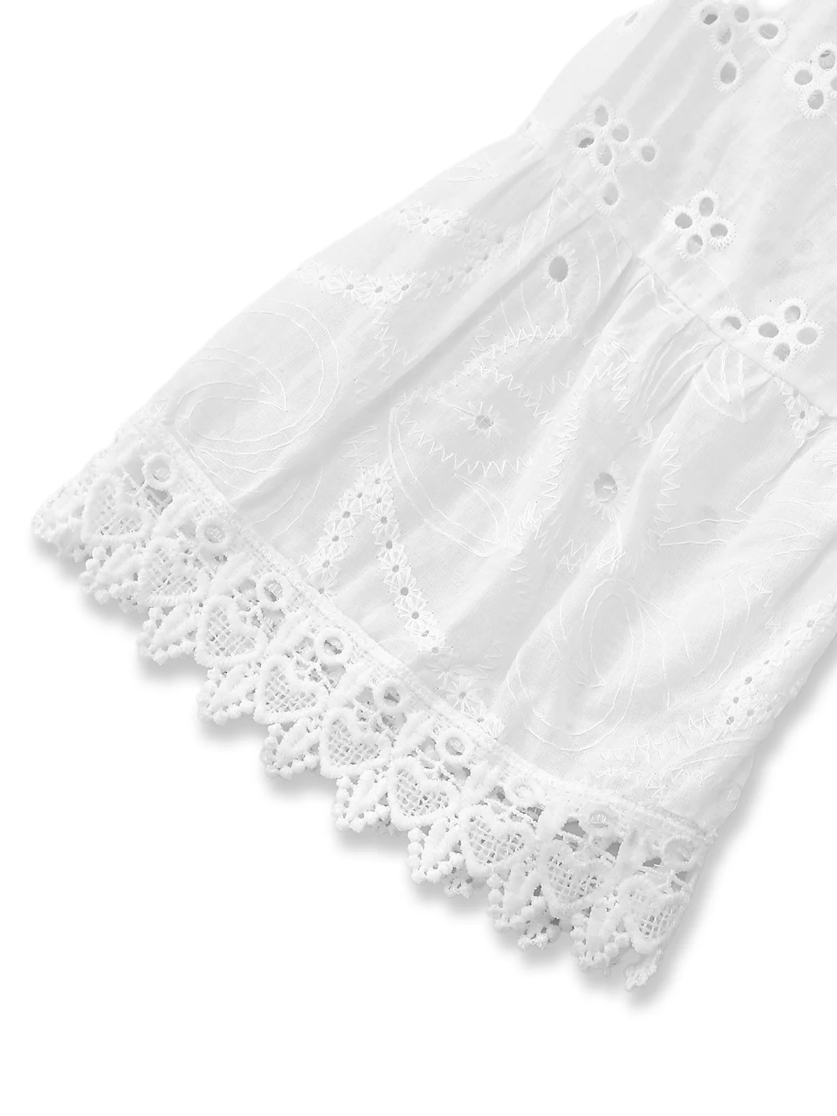 White 1940s Hollow Tassel Embroidered Cover-Up Dress - Image 5