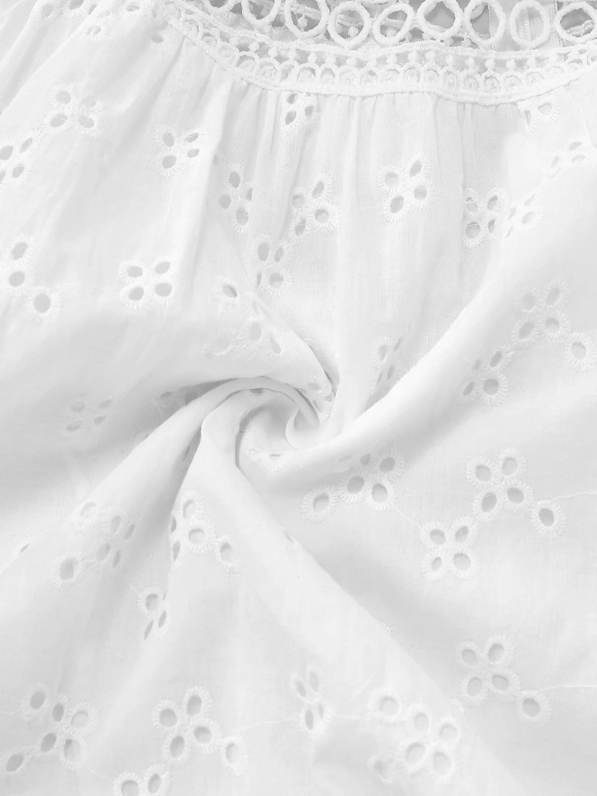 White 1940s Hollow Tassel Embroidered Cover-Up Dress - Image 7